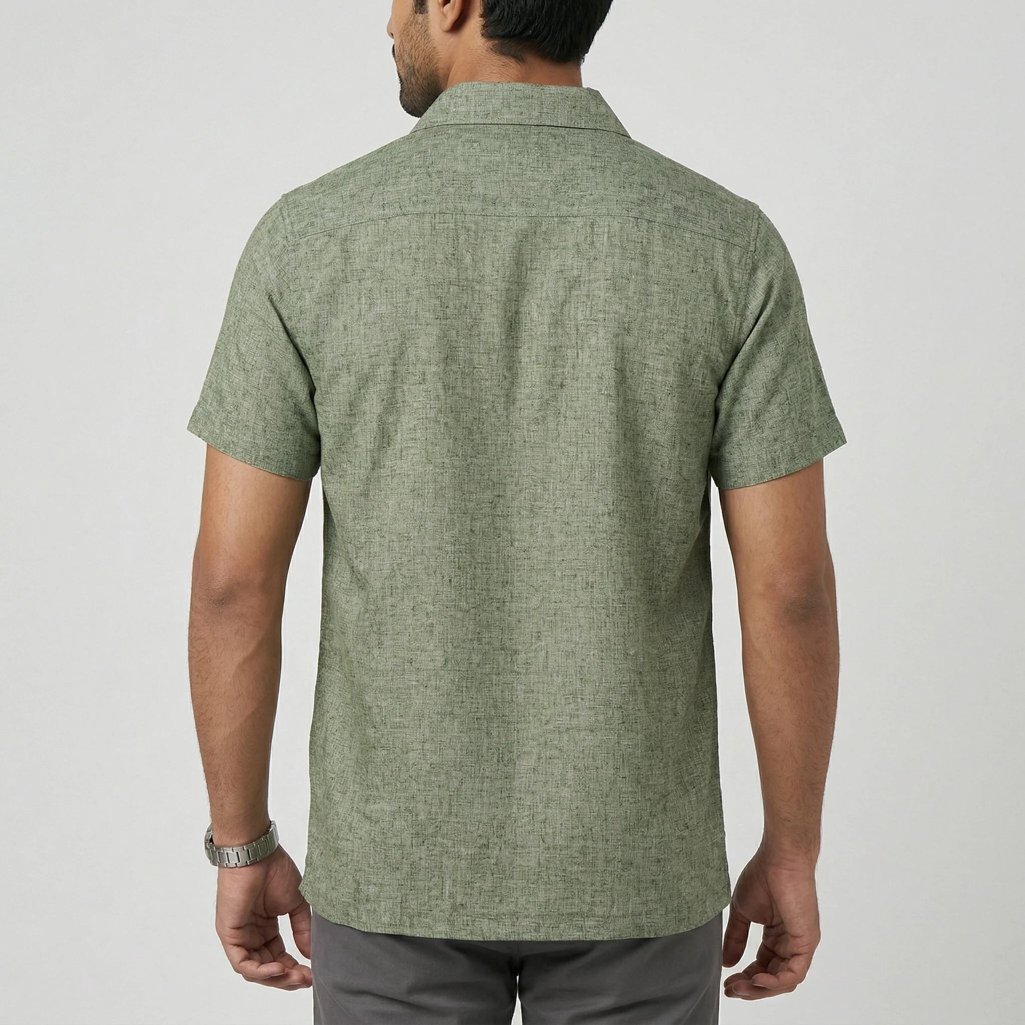 Cotton Solid Cuban Shirt - Image 3