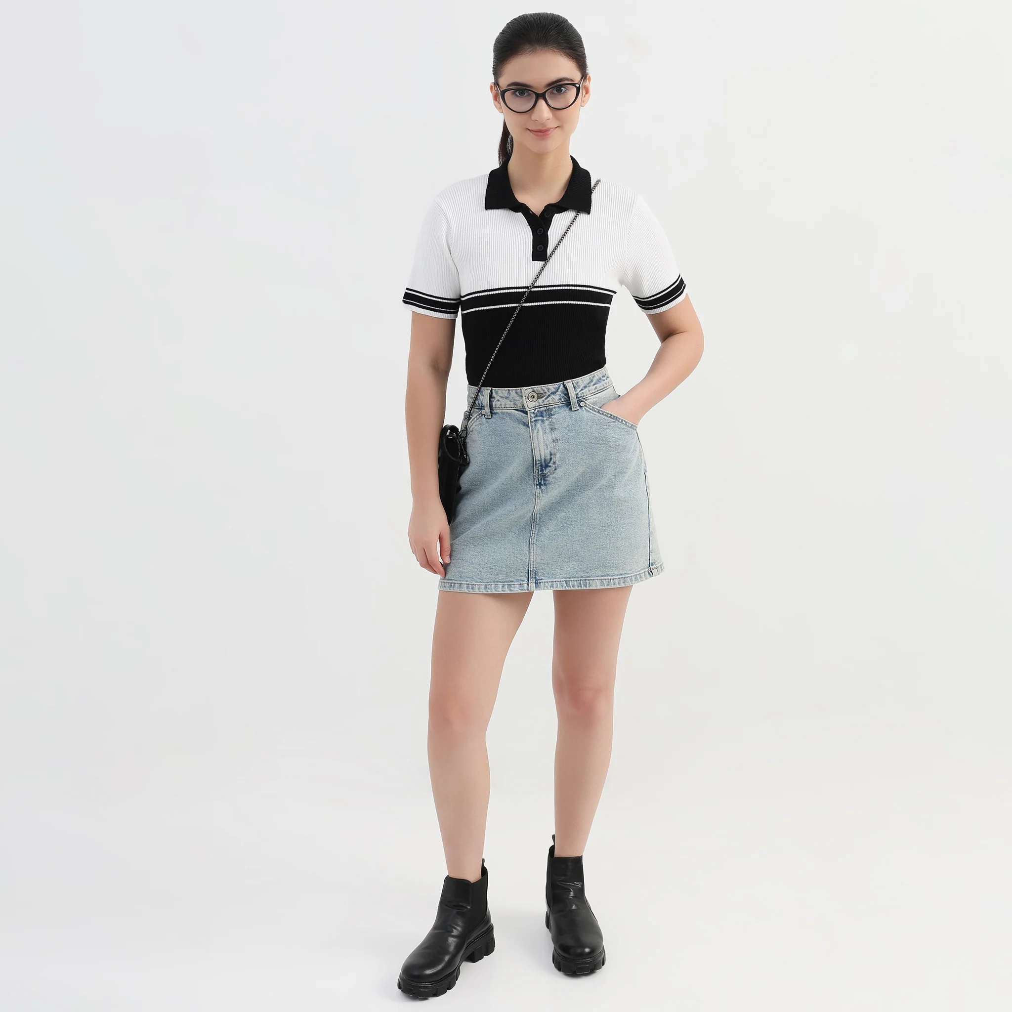 Cotton Striped Crop T-Shirt - Image 5