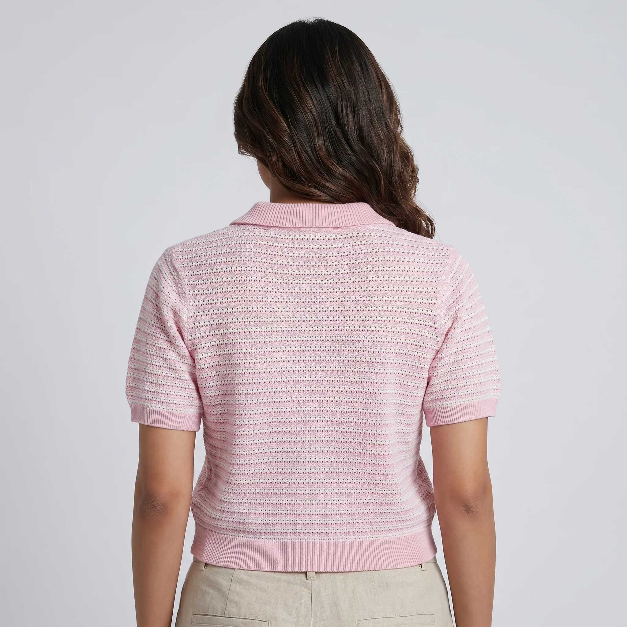 Cotton Striped Cropped T-Shirt - Image 3