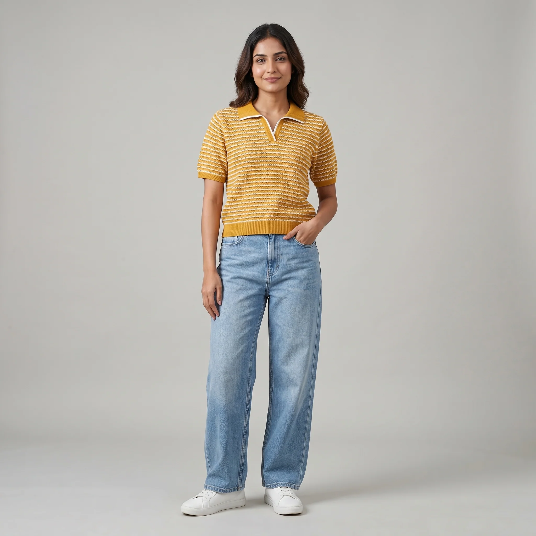 Cotton Striped Cropped T-Shirt - Image 5