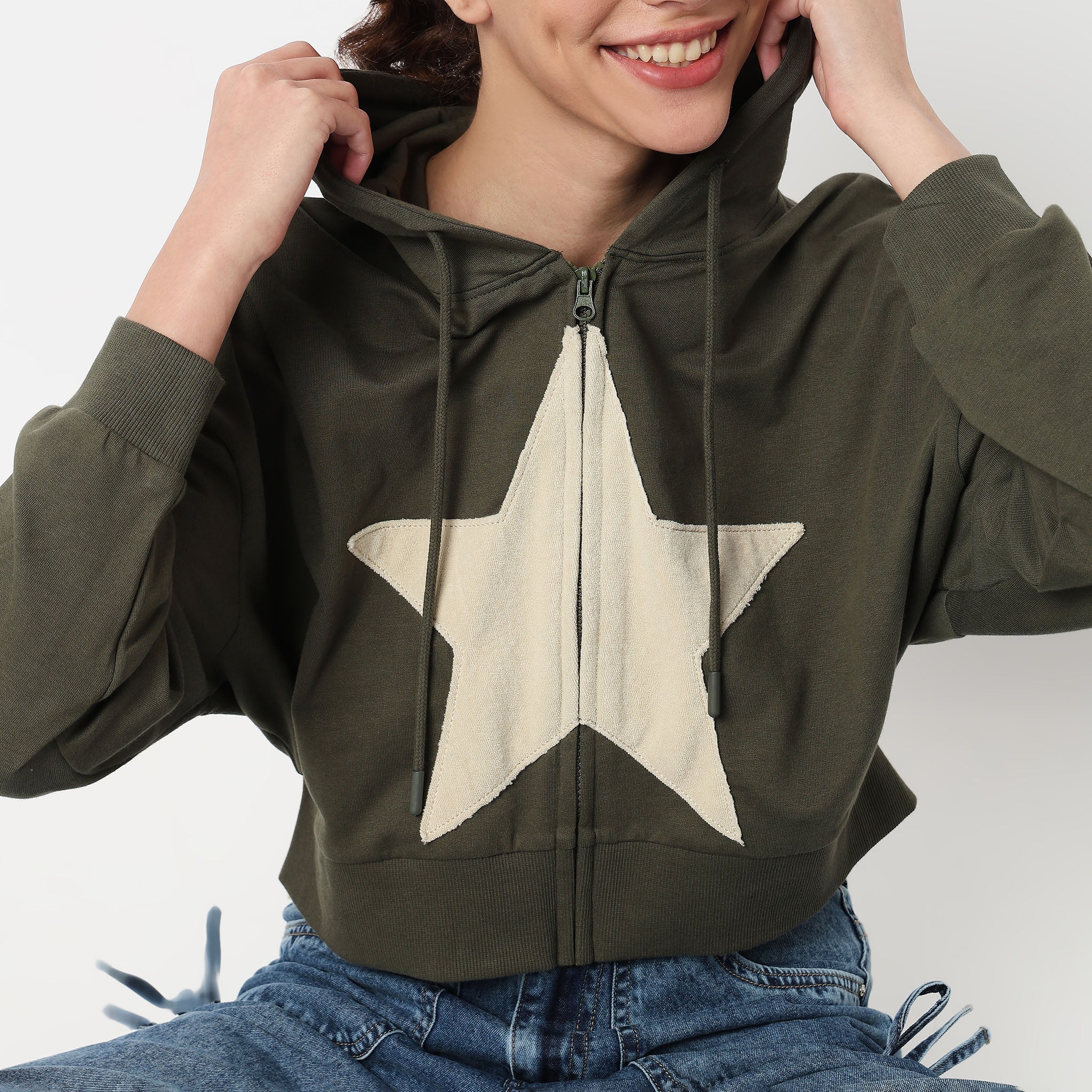 Cotton Sweatshirt With Applique Work - Image 4
