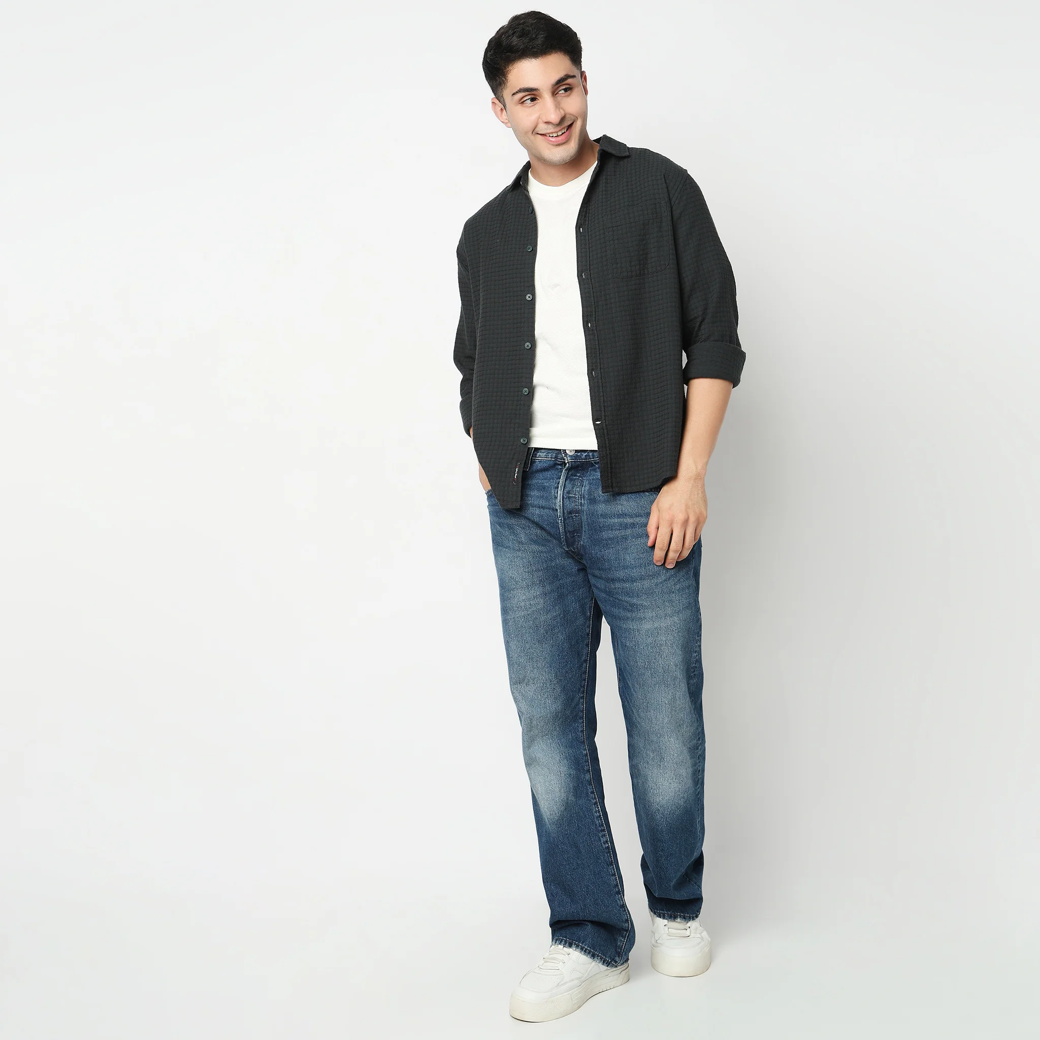 Cotton Textured Cuban Shirt