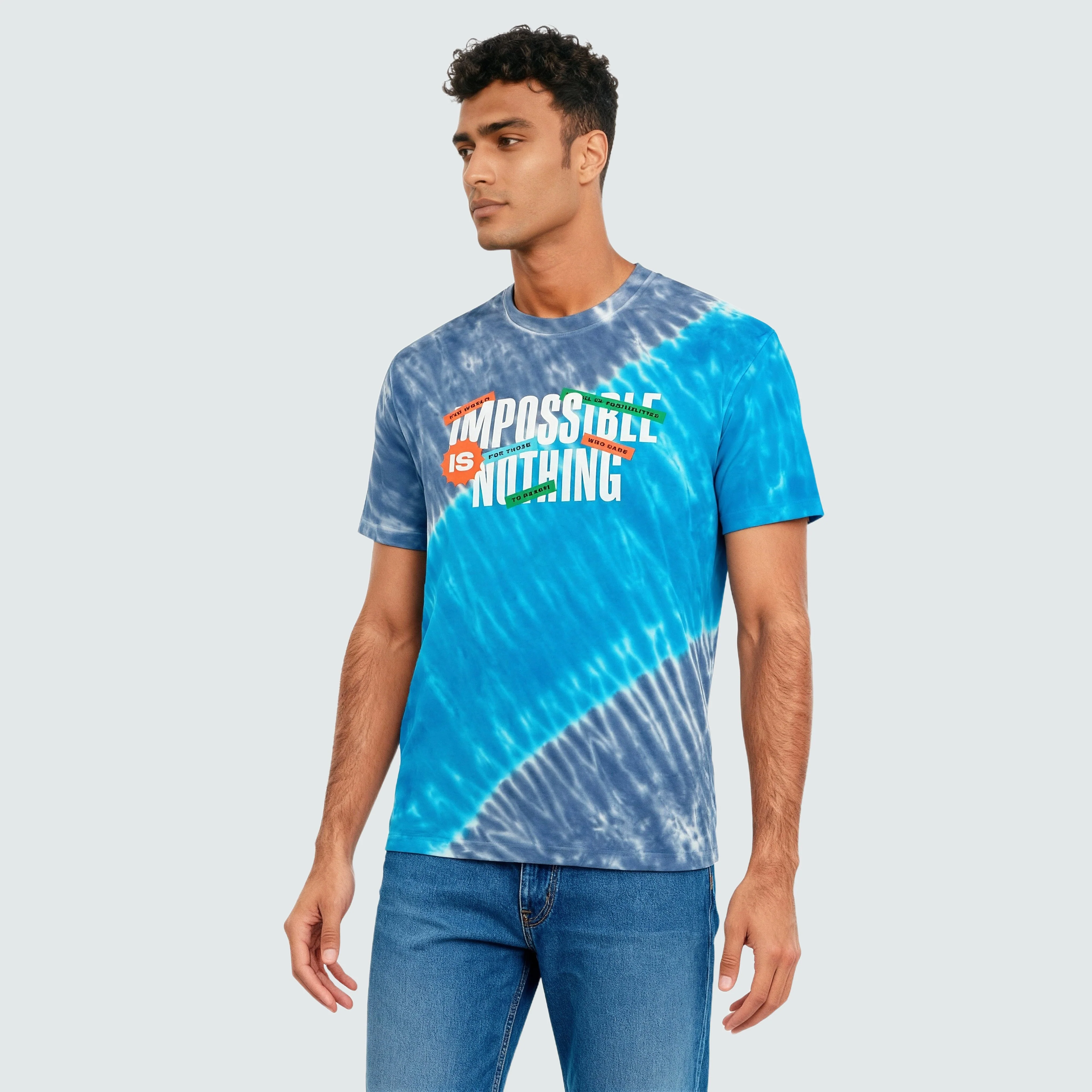 Cotton Tie and Dye Oversize Graphic T-Shirt - Image 5