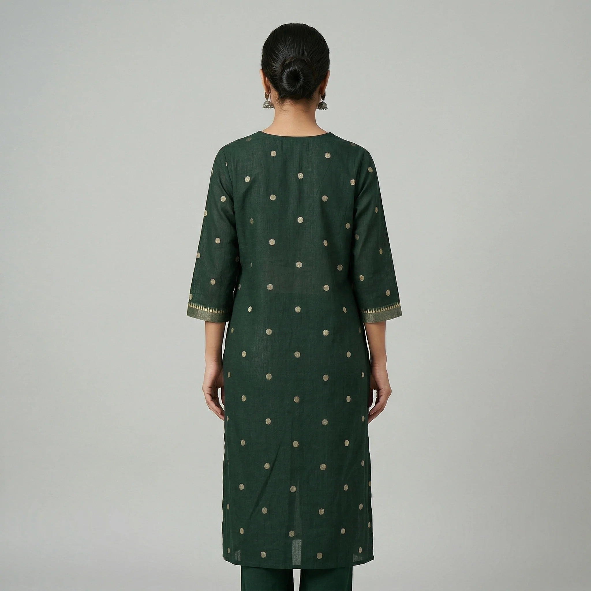 Cotton V-Neck Straight Kurta - Image 3