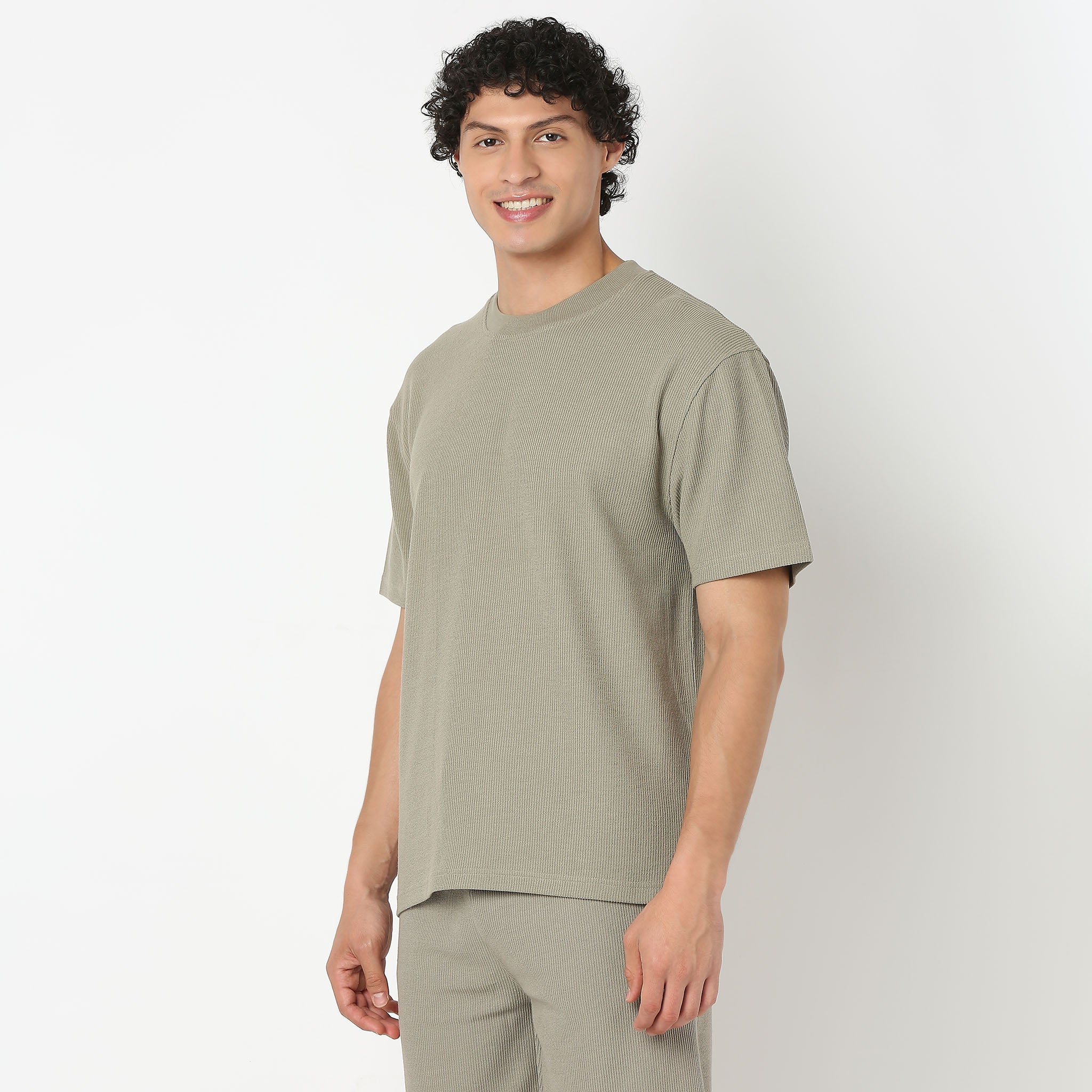 Oversize Half Sleeve Crew Neck Structured Unisets T-Shirt - Image 9