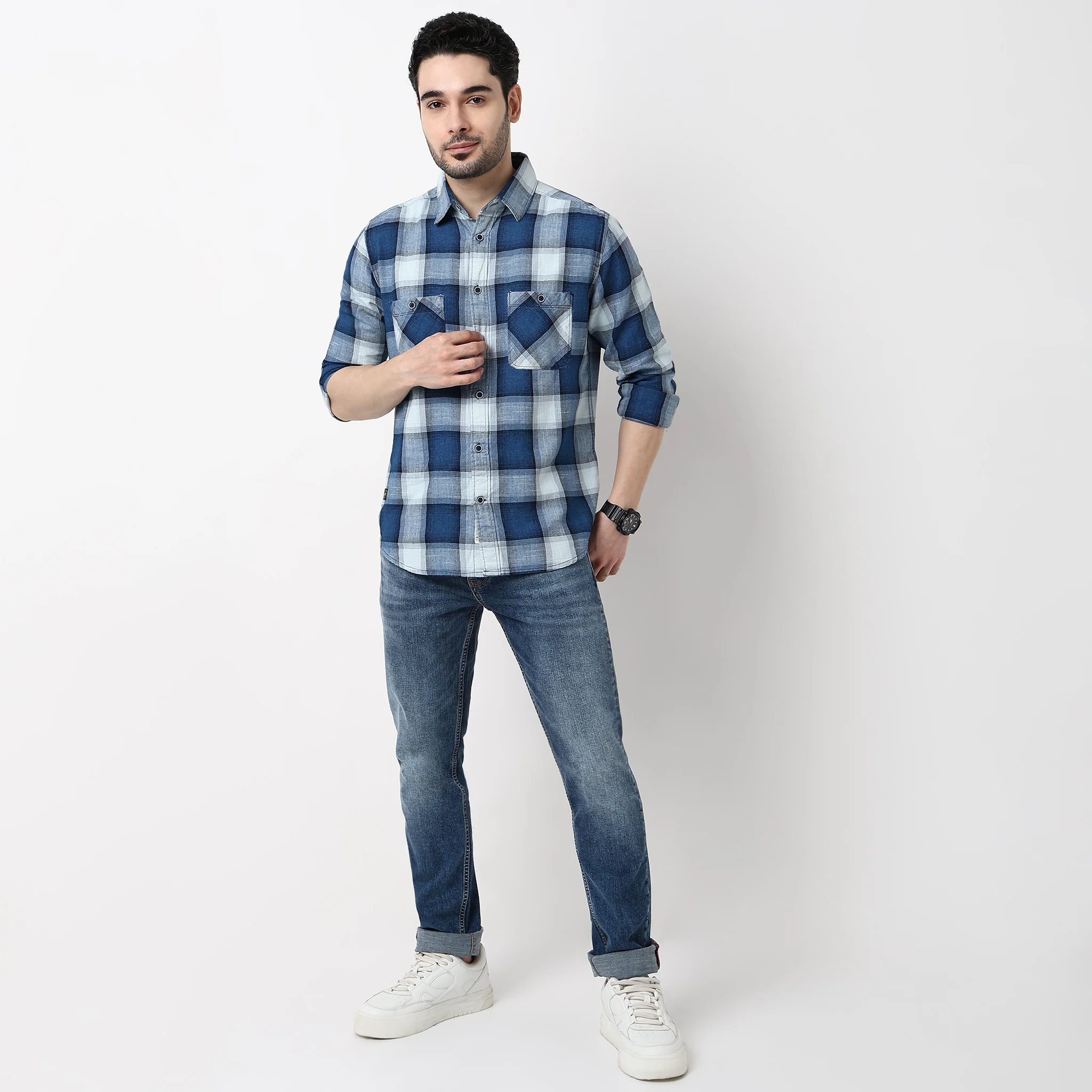 Cruiser Regular Indigo Checkered Shirt - Image 2