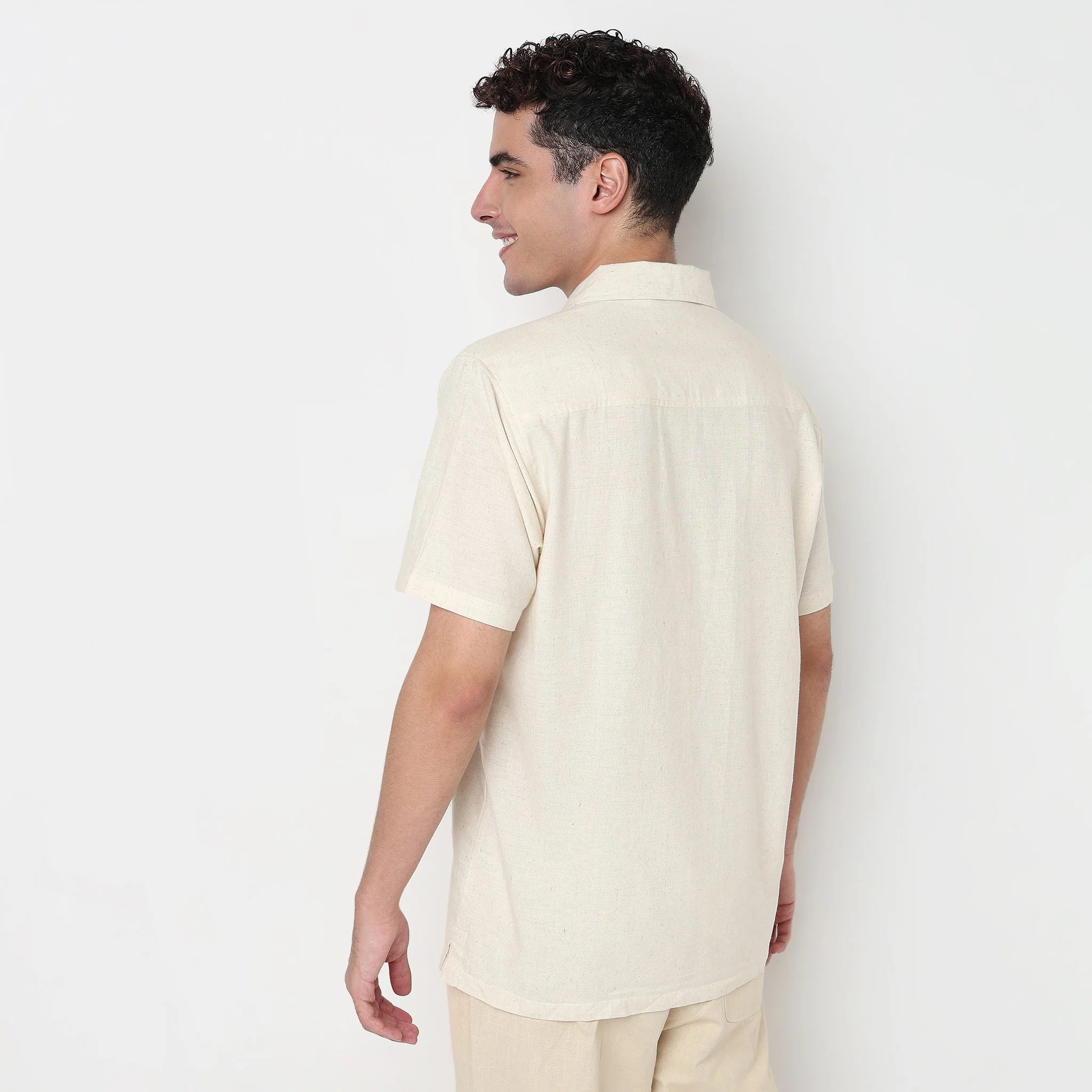 Cotton Cuban Embroidered Shirt - Image 3