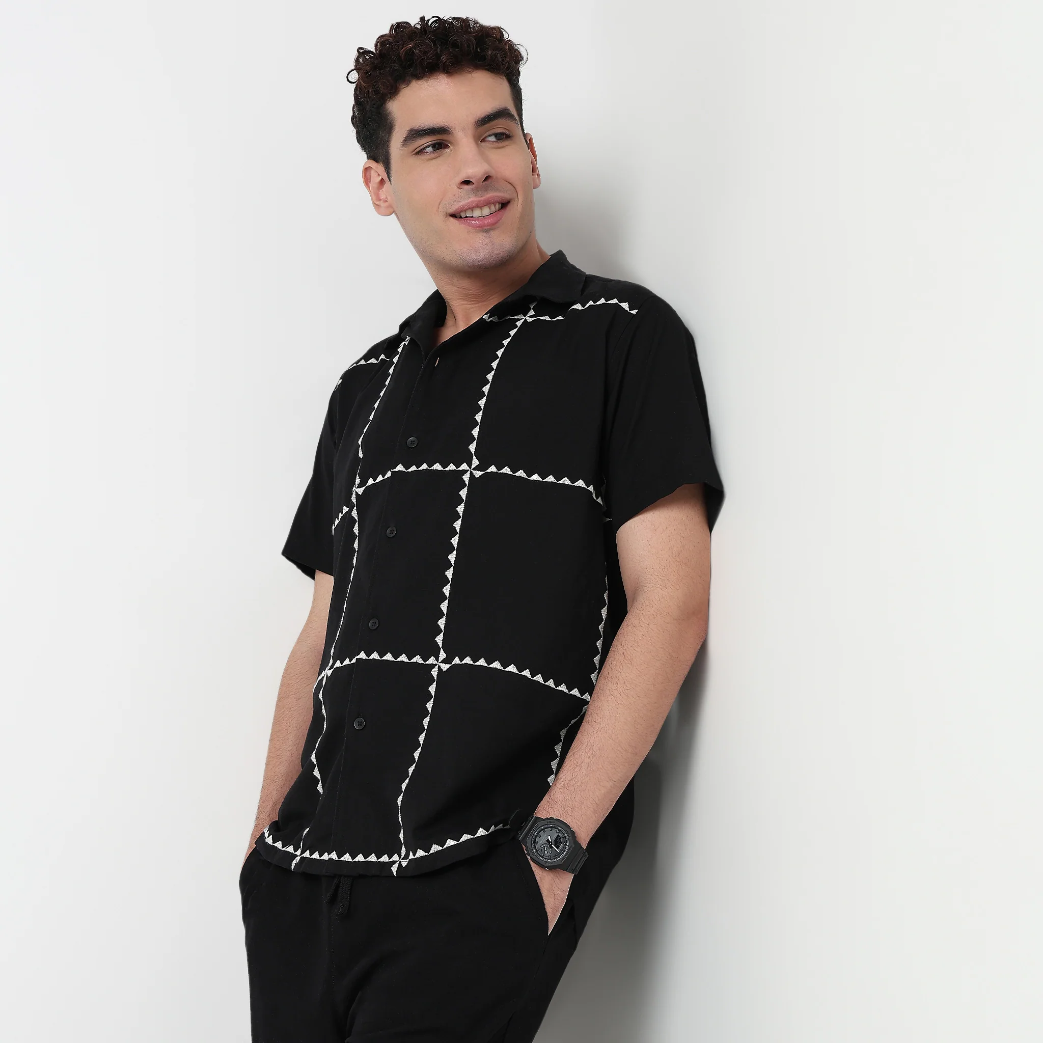 Cotton Cuban Embroidered Shirt - Image 5