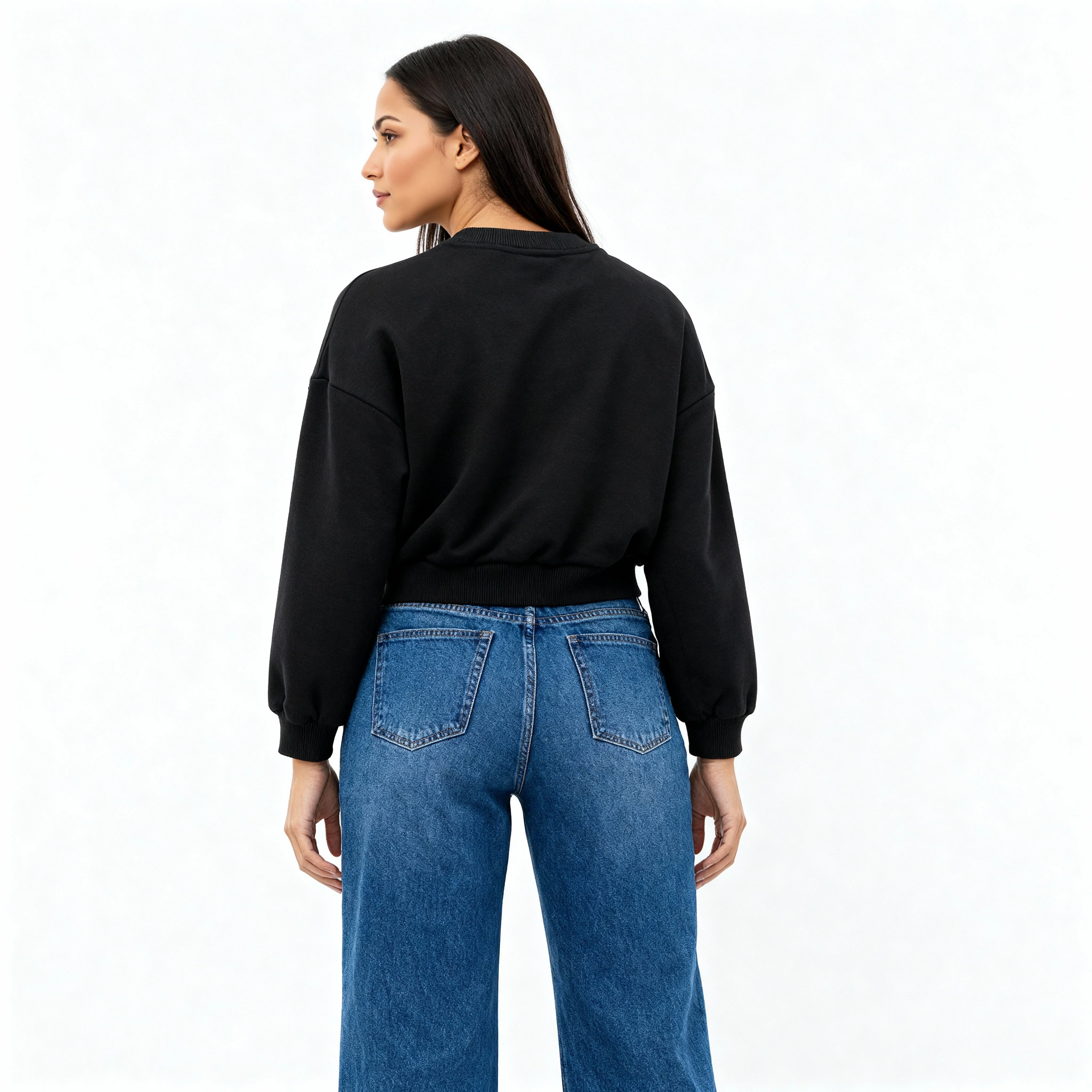 Embellished Oversize Studded Bow Sweat Tee - Image 3