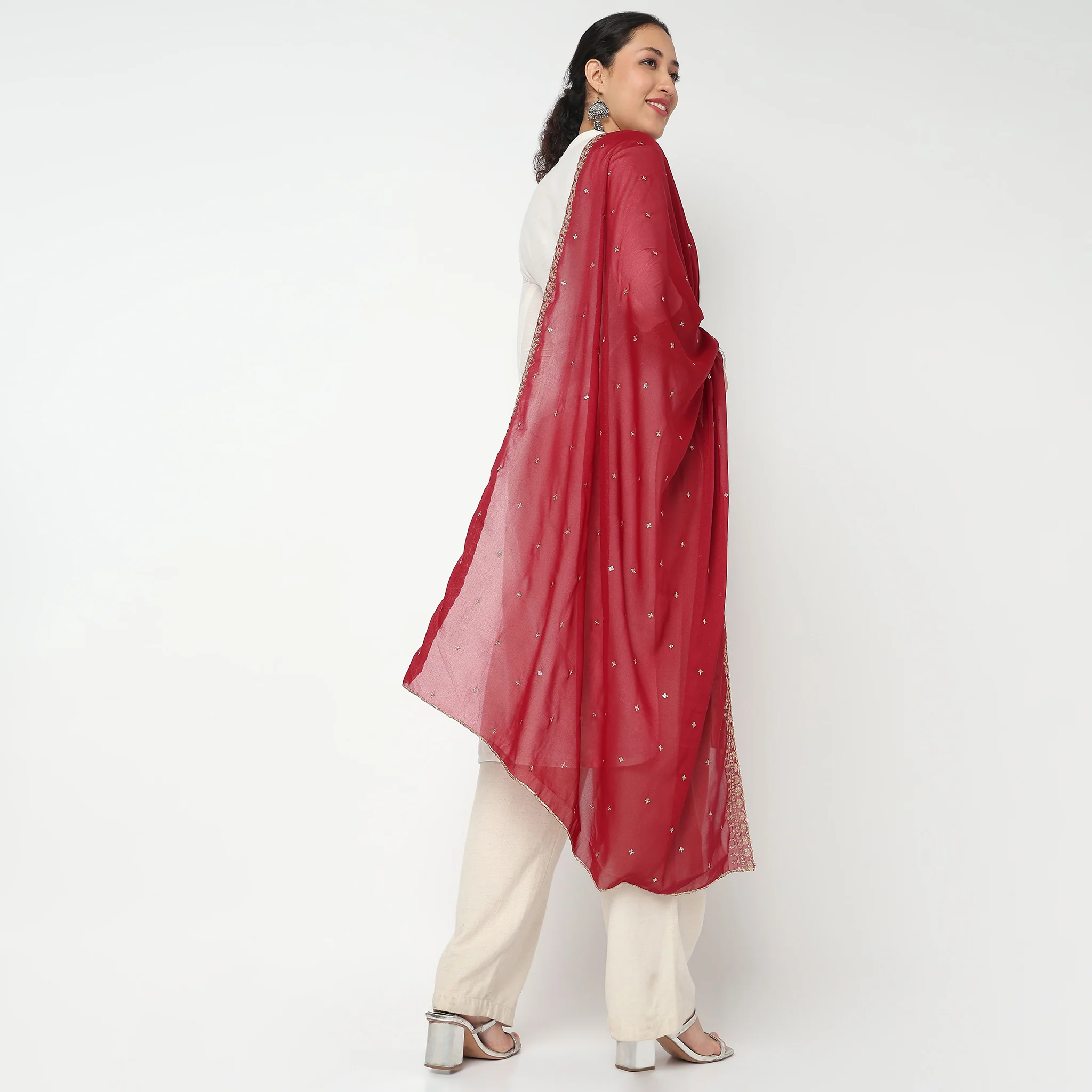 Embellished Poly Silk Dupatta - Image 2