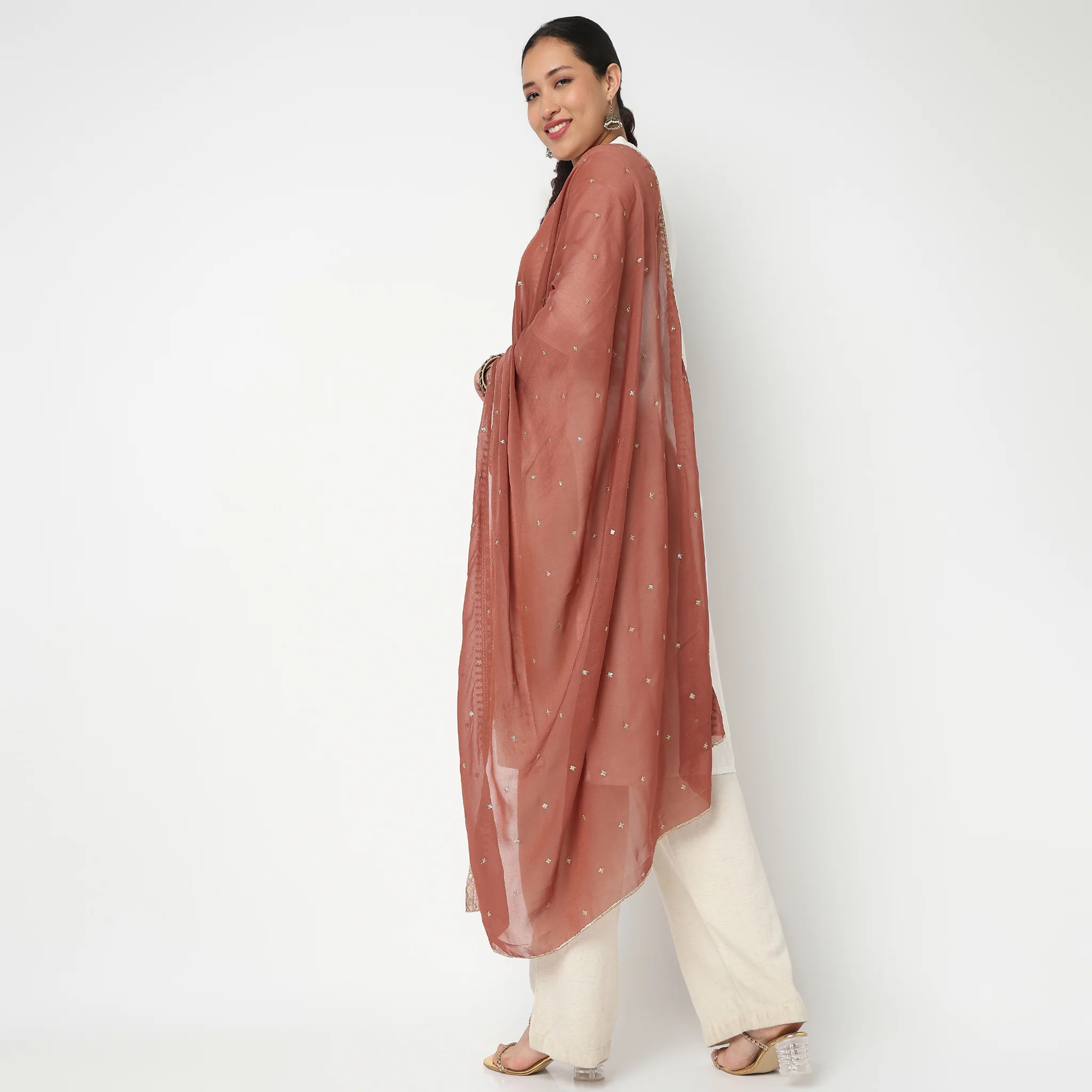 Embellished Poly Silk Dupatta - Image 2