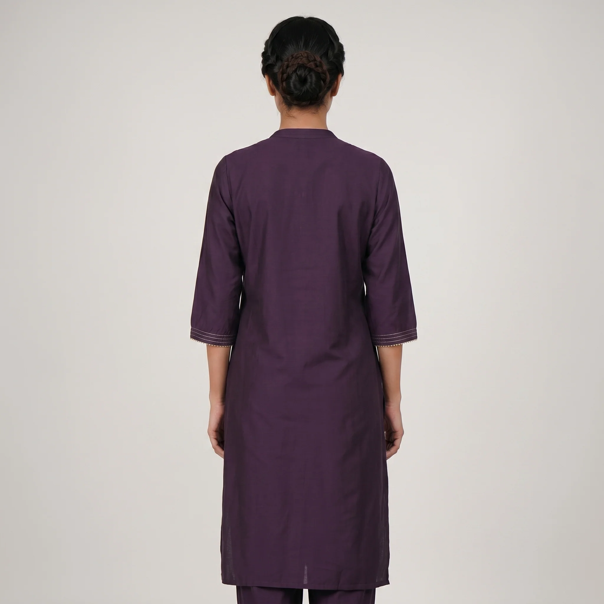Embroidered A-Line Kurta with Pant Set - Image 3