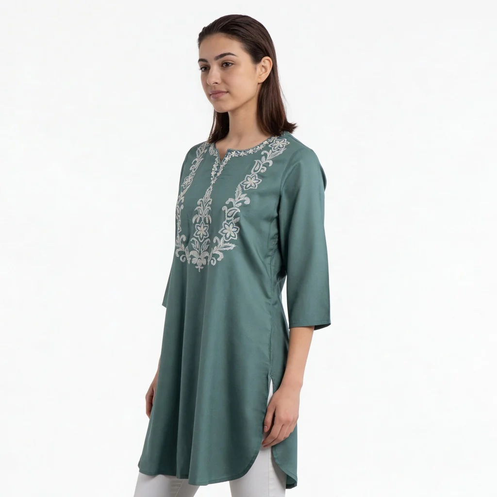 Embroidered A-Line Straight Kurta - Image 5