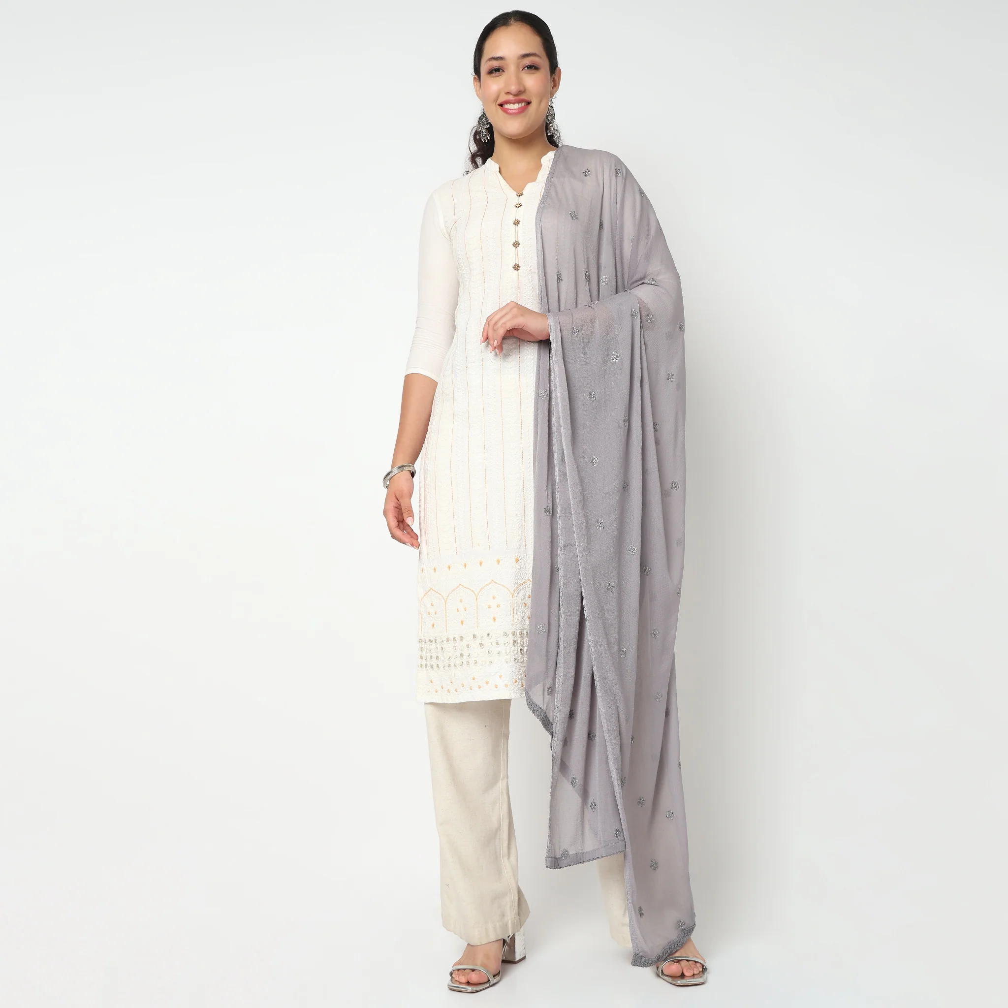 Embroidered Chiffon Dupatta