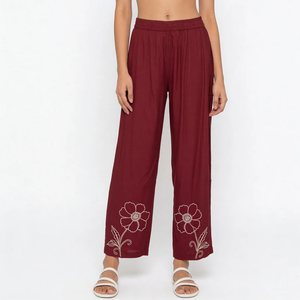 Embroidered Collar Kurta with Pant Set - Image 7