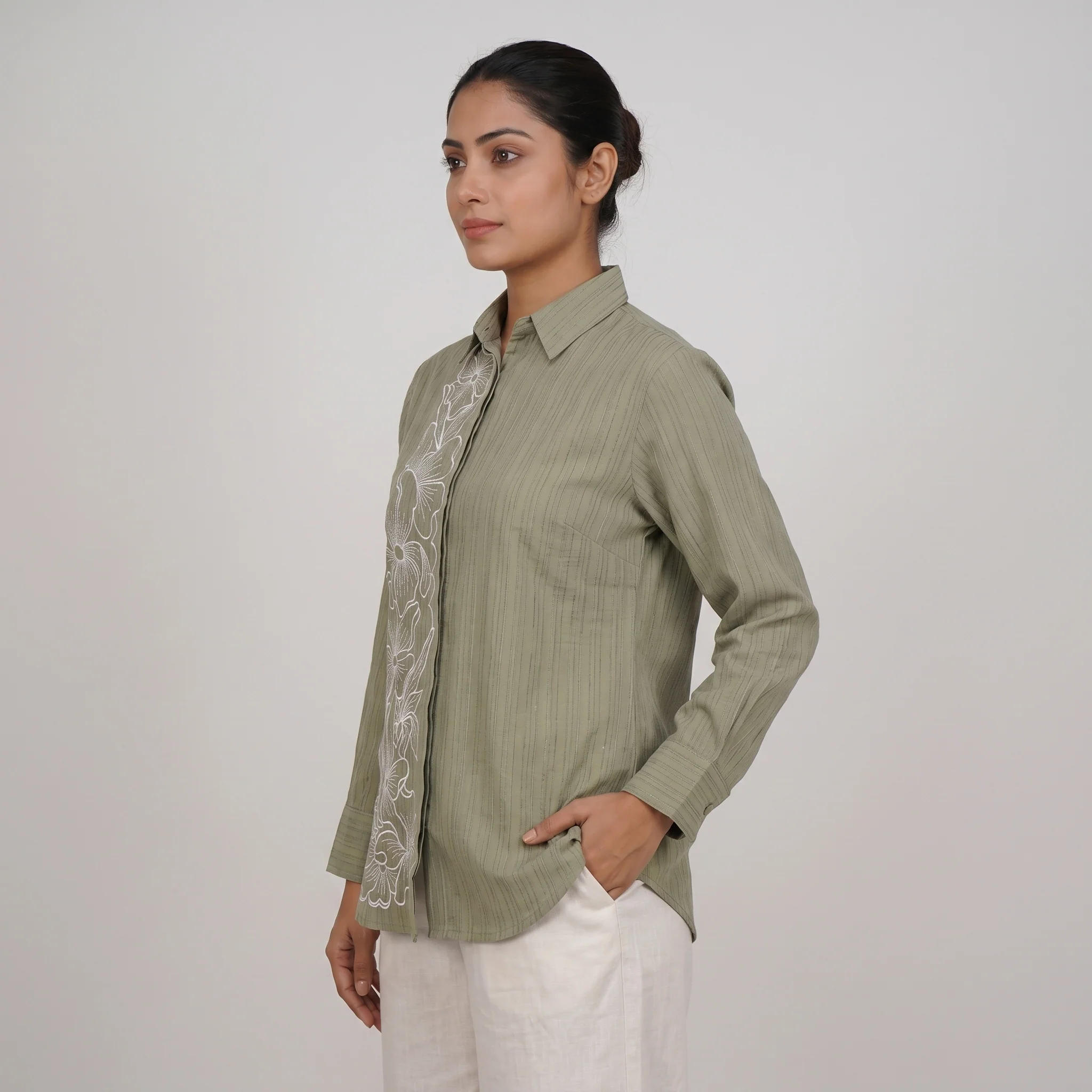 Embroidered Full Sleeve Shirt - Image 2