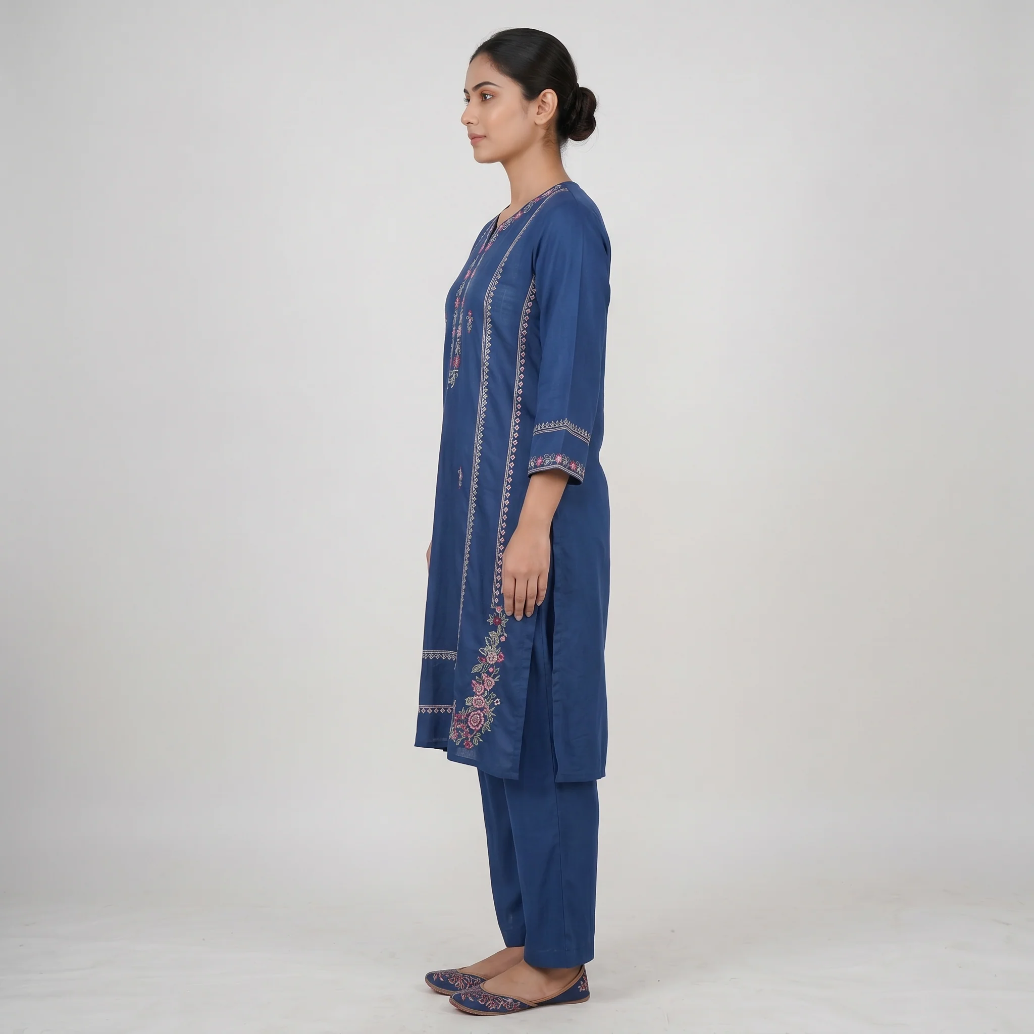 Embroidered Kurta with Pant Set - Image 2