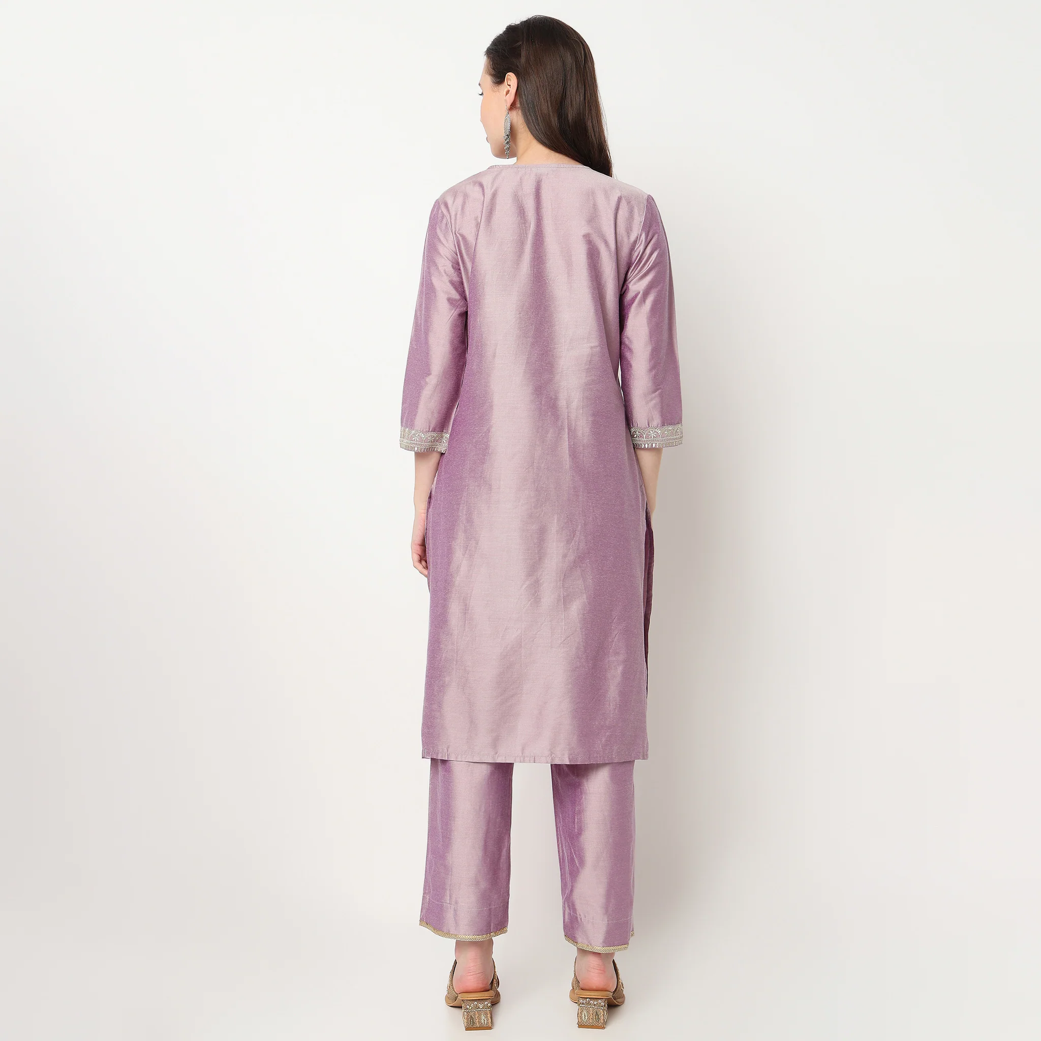 Embroidered Kurta with Pant & with Dupatta Set - Image 3