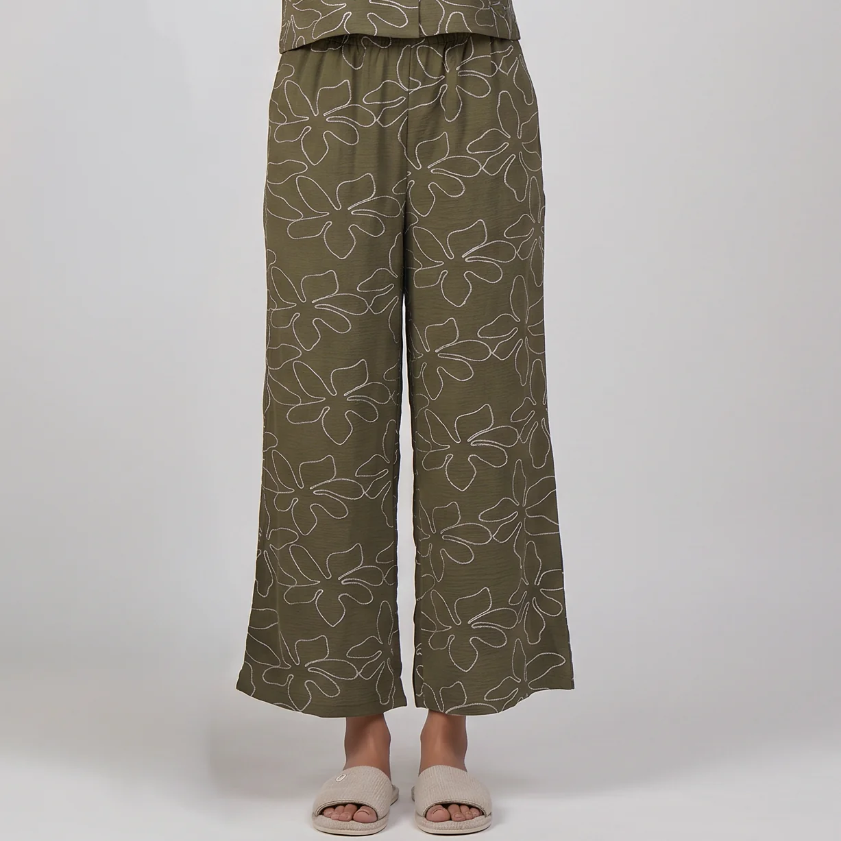 Embroidered Mid Rise Palazzo - Image 6