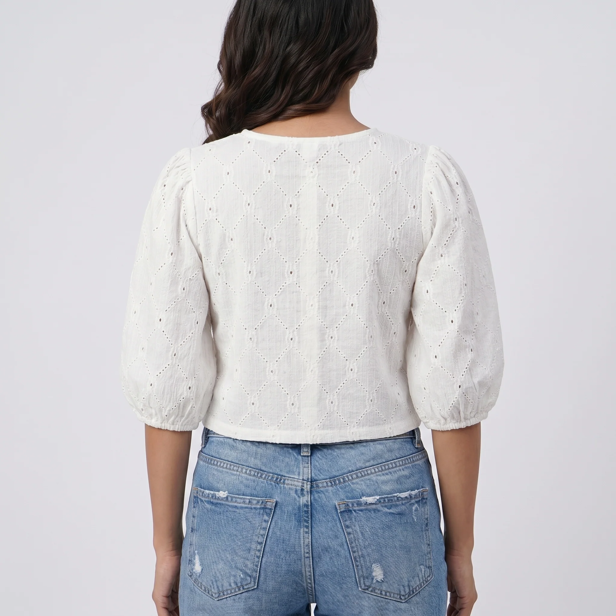 Embroidered Round Neck Top - Image 3