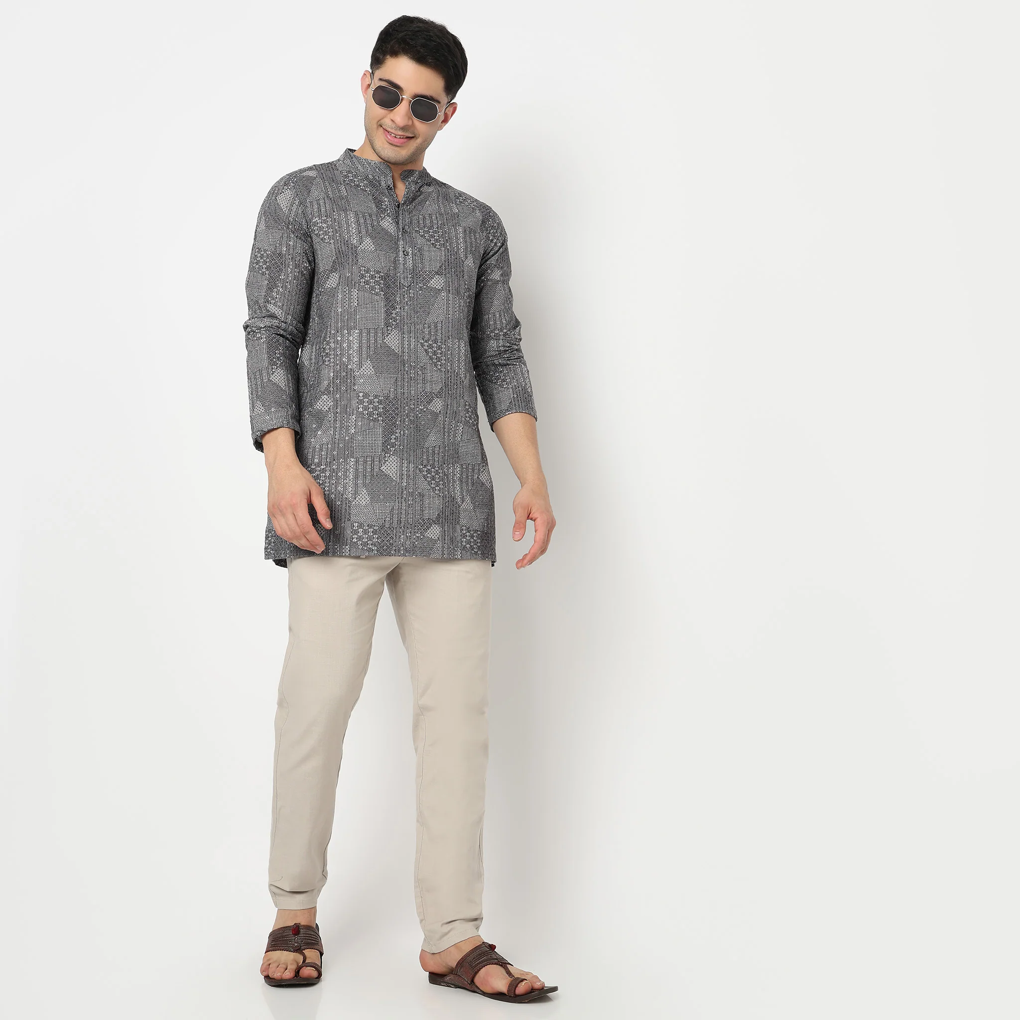 Embroidered Schiffli Short Kurta