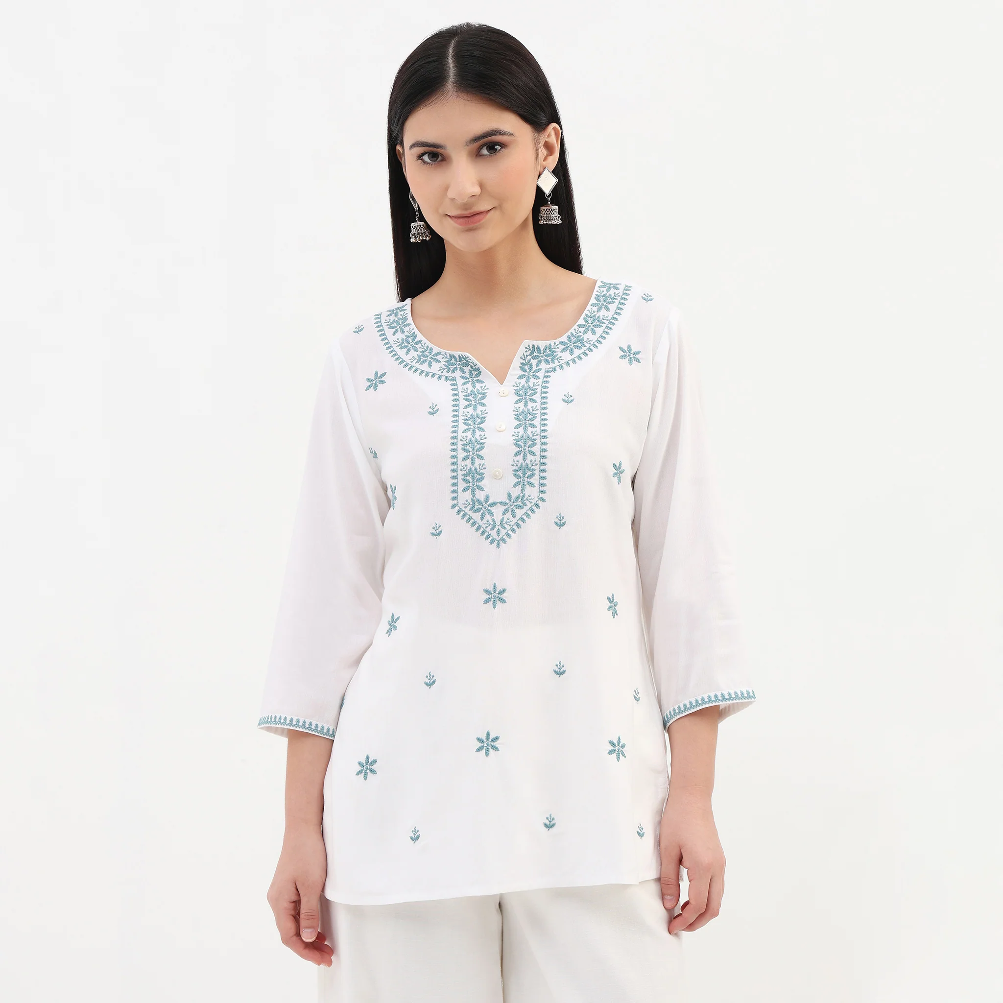 Embroidered Short Kurta - Image 2