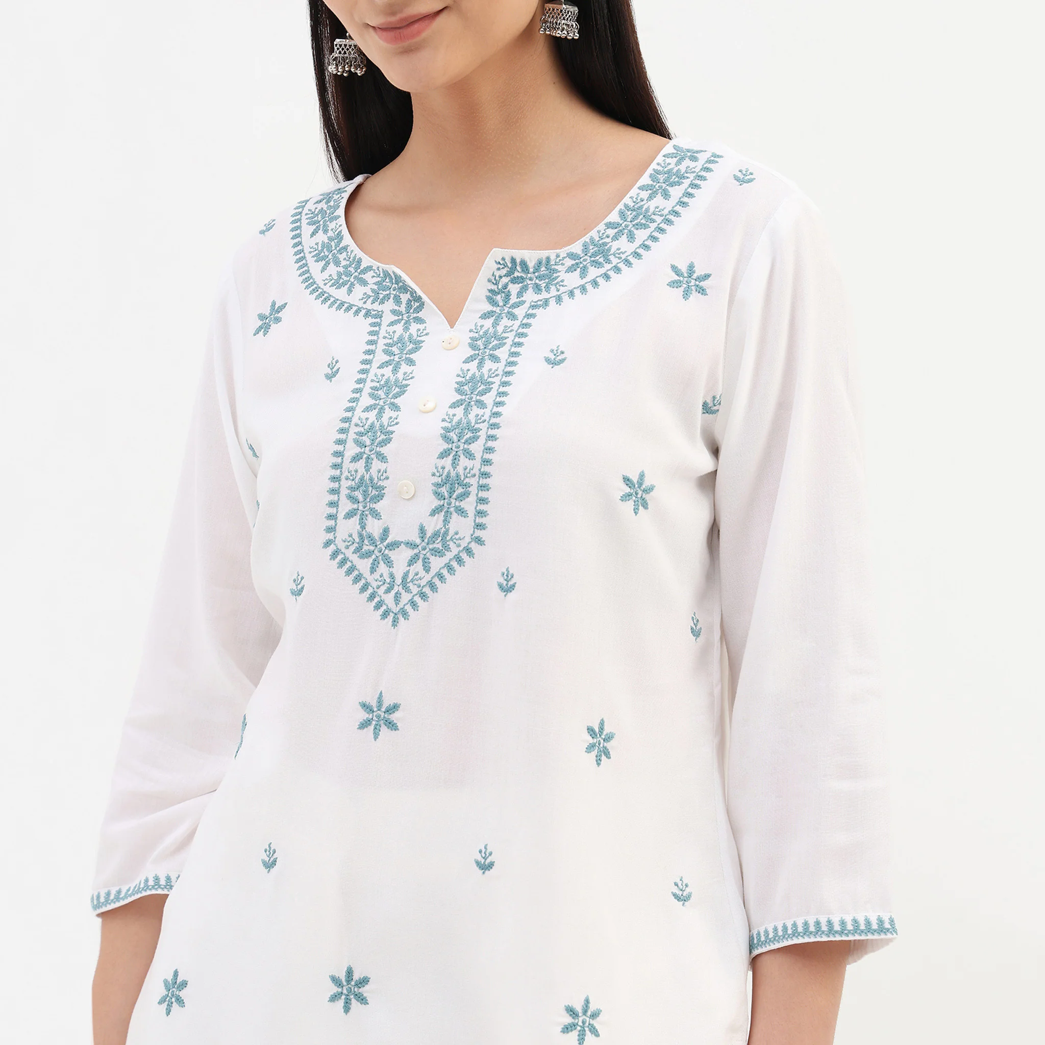 Embroidered Short Kurta - Image 4