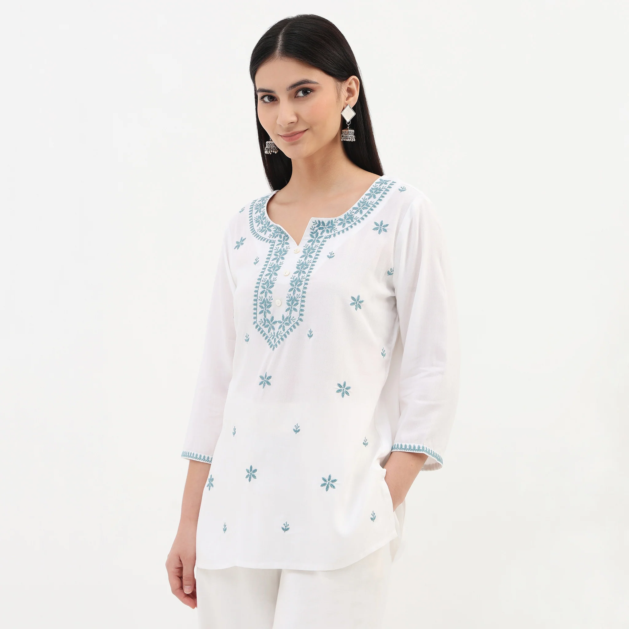 Embroidered Short Kurta - Image 5