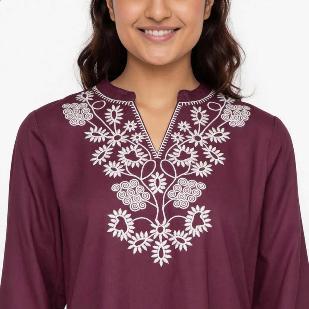 Embroidered Short Kurta - Image 4