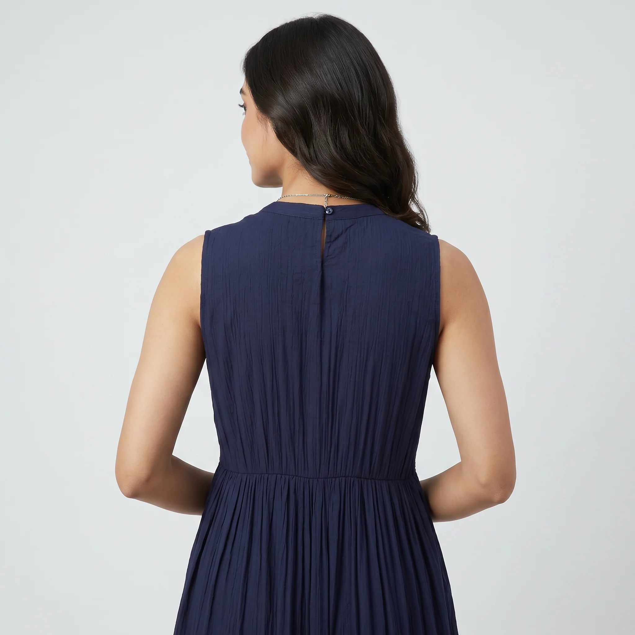 Embroidered Sleeveless Tiered Dress - Image 3
