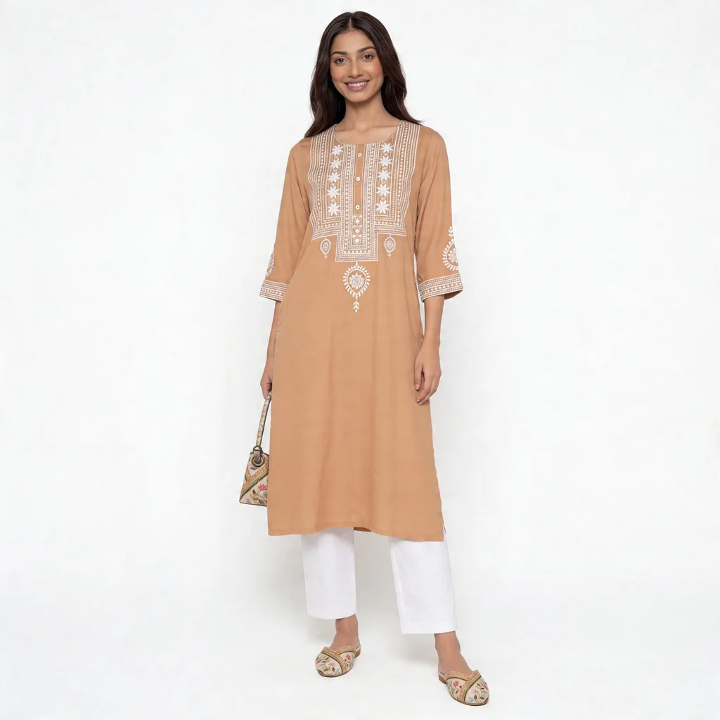 Embroidered Straight Kurta