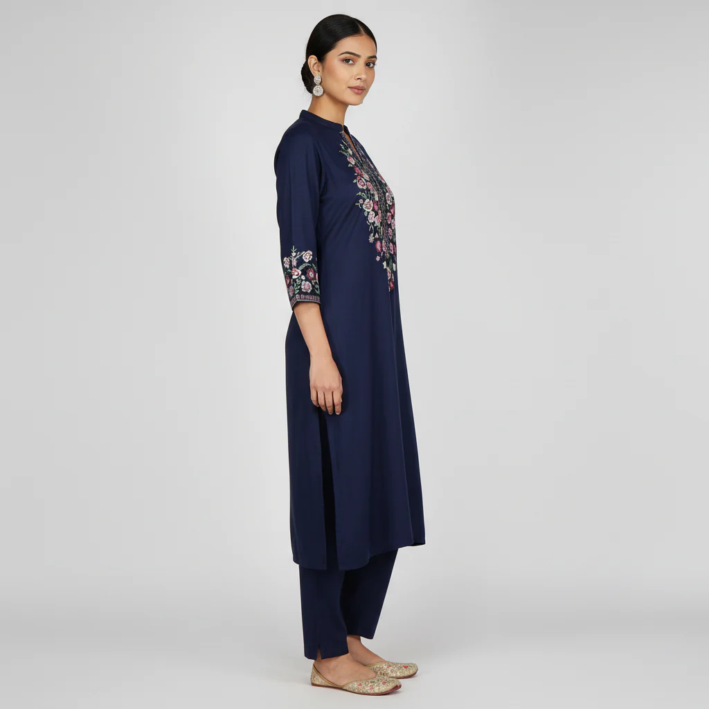 Embroidered Straight Kurta - Image 2