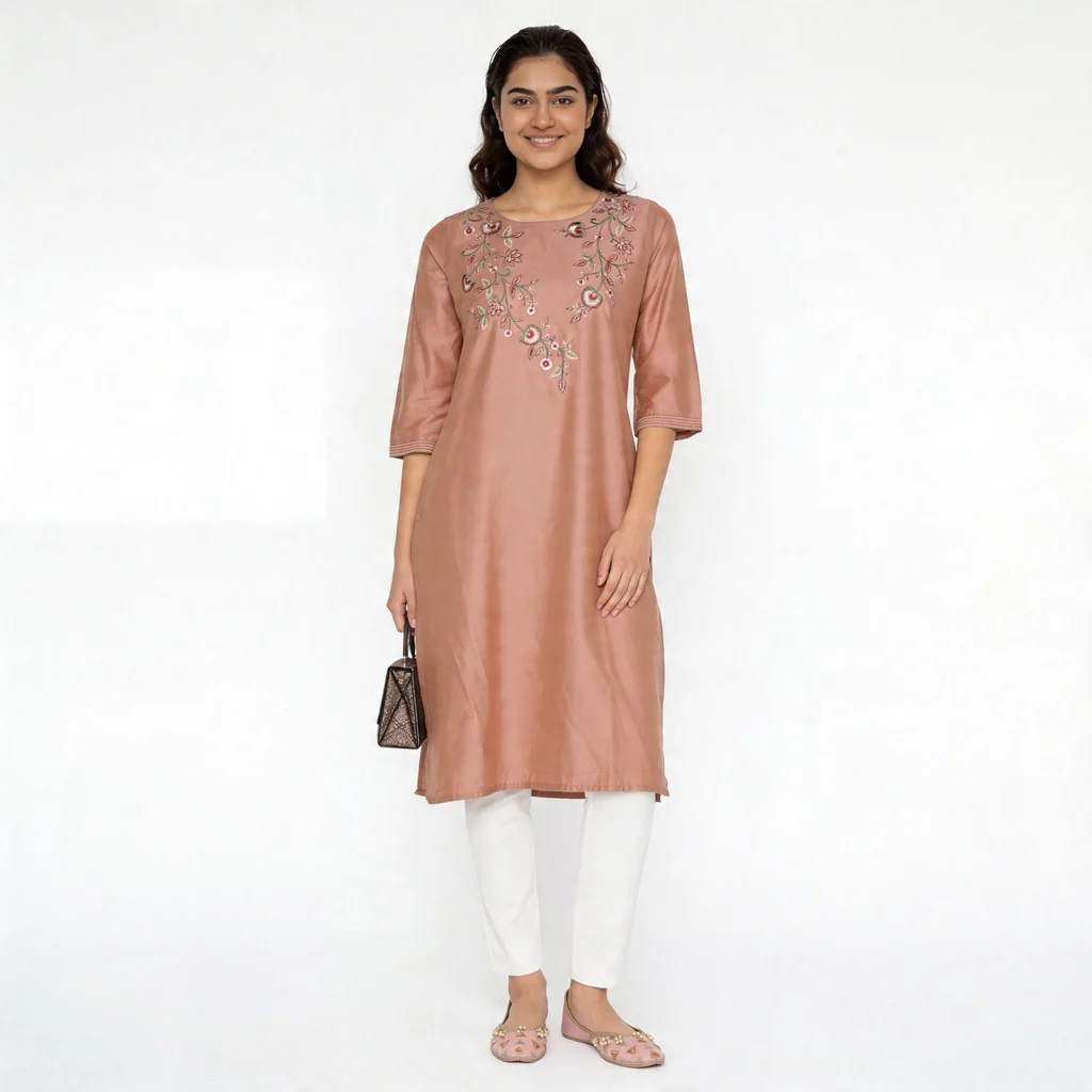 Embroidered Straight Kurta