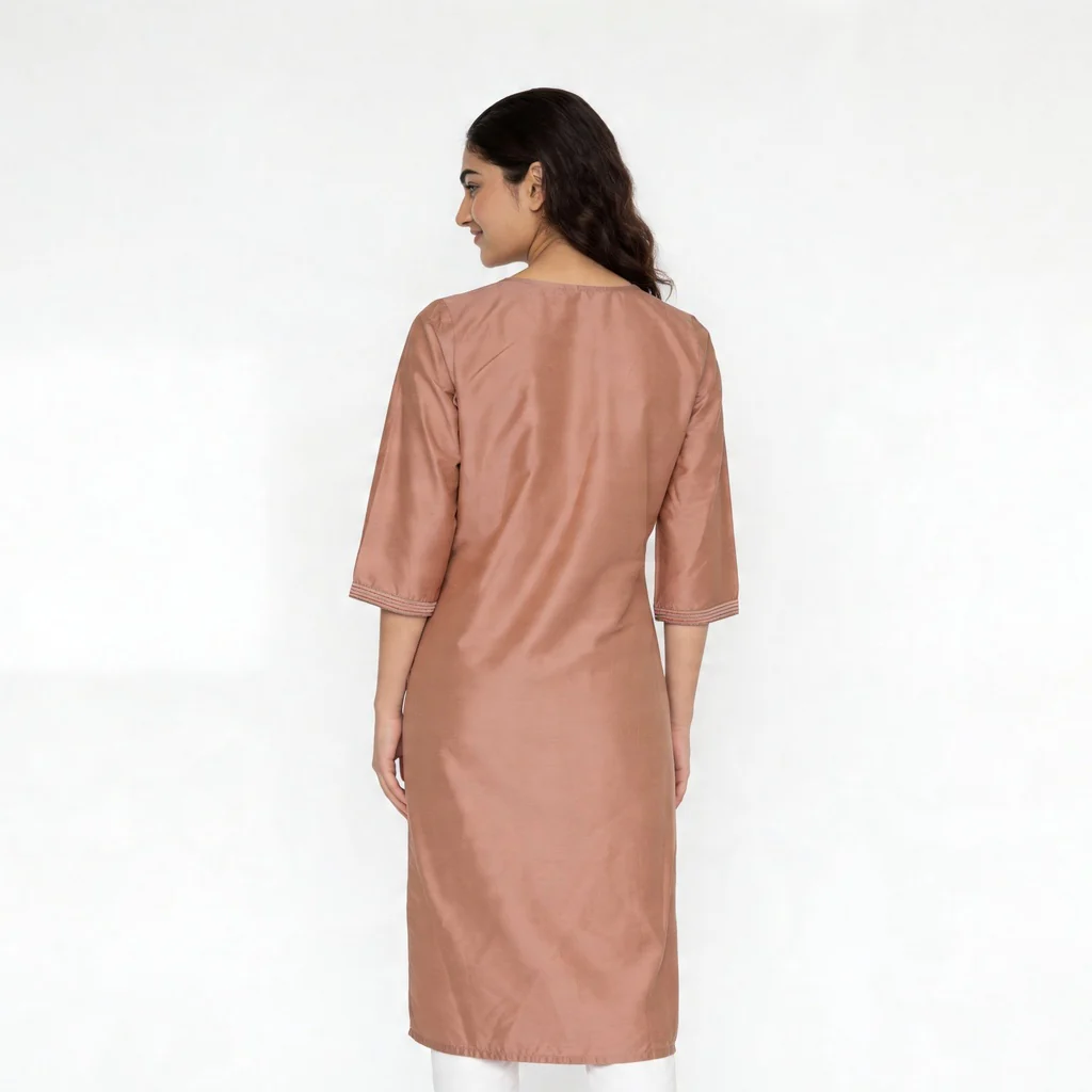 Embroidered Straight Kurta - Image 3