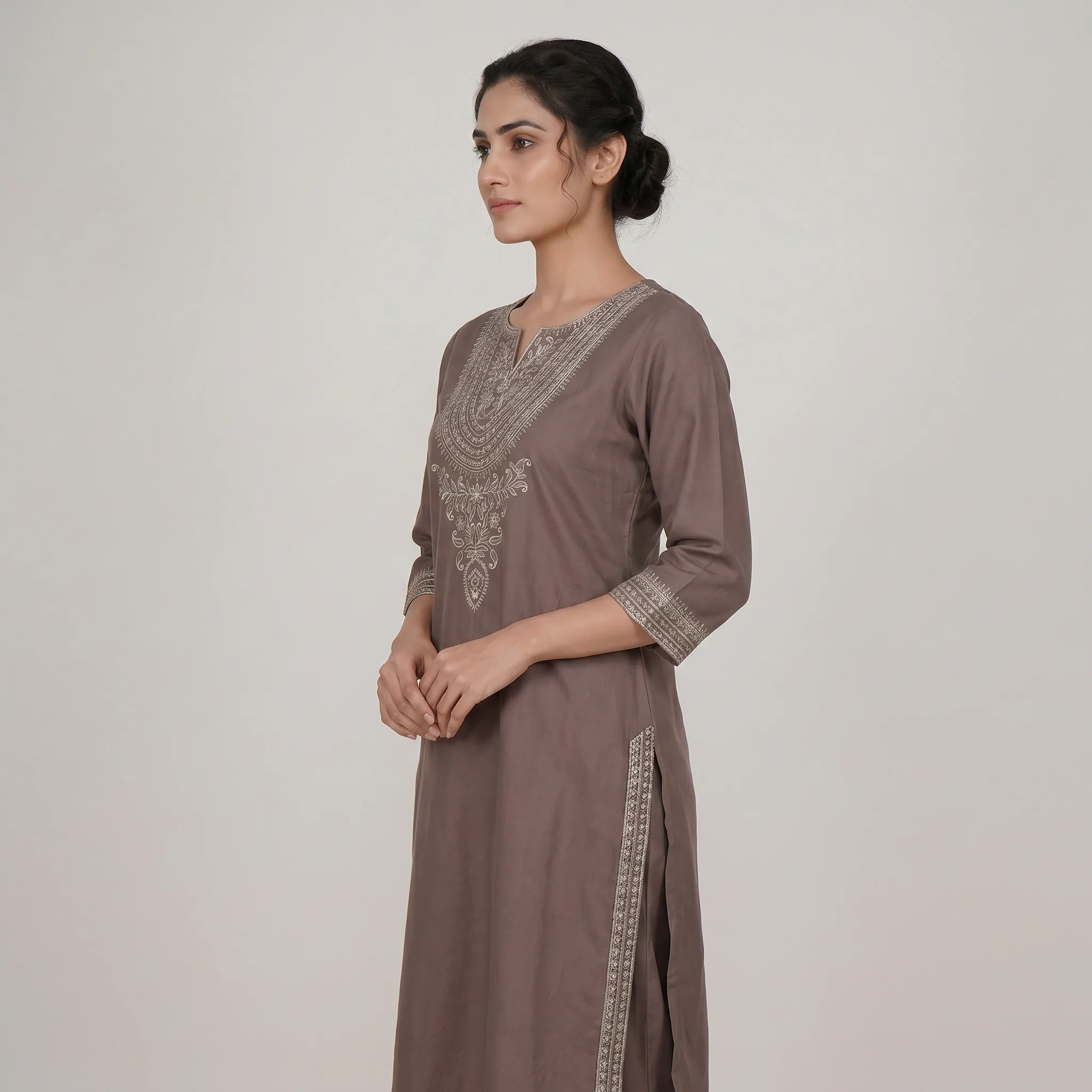 Embroidered Straight Kurta - Image 2