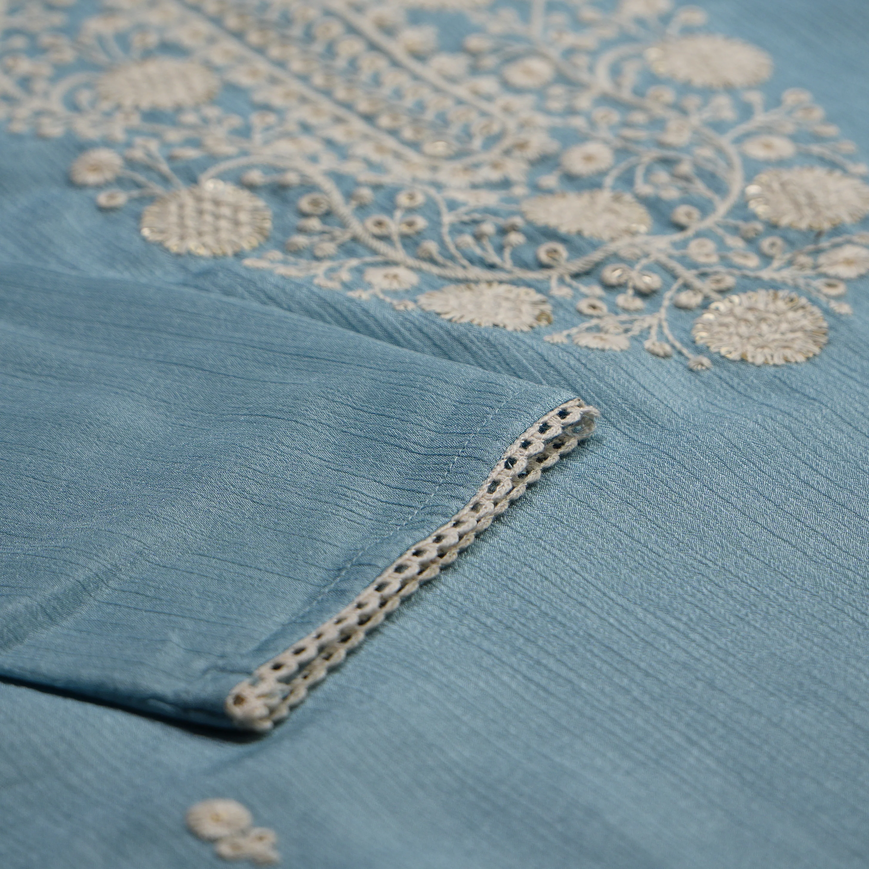 Embroidered Straight Kurta with Pant and Dupatta Set - Image 4