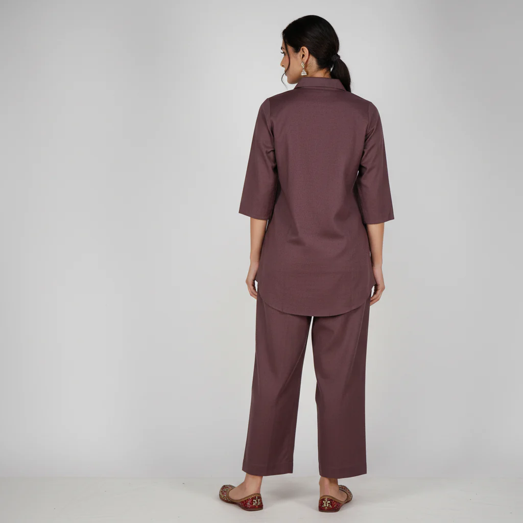 Embroidered Straight Kurta with Pant Set - Image 3