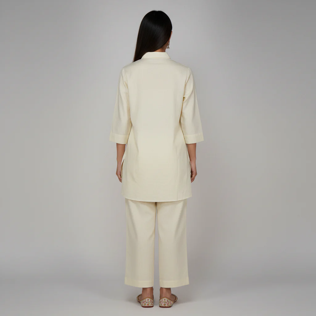 Embroidered Straight Kurta with Pant Set - Image 3