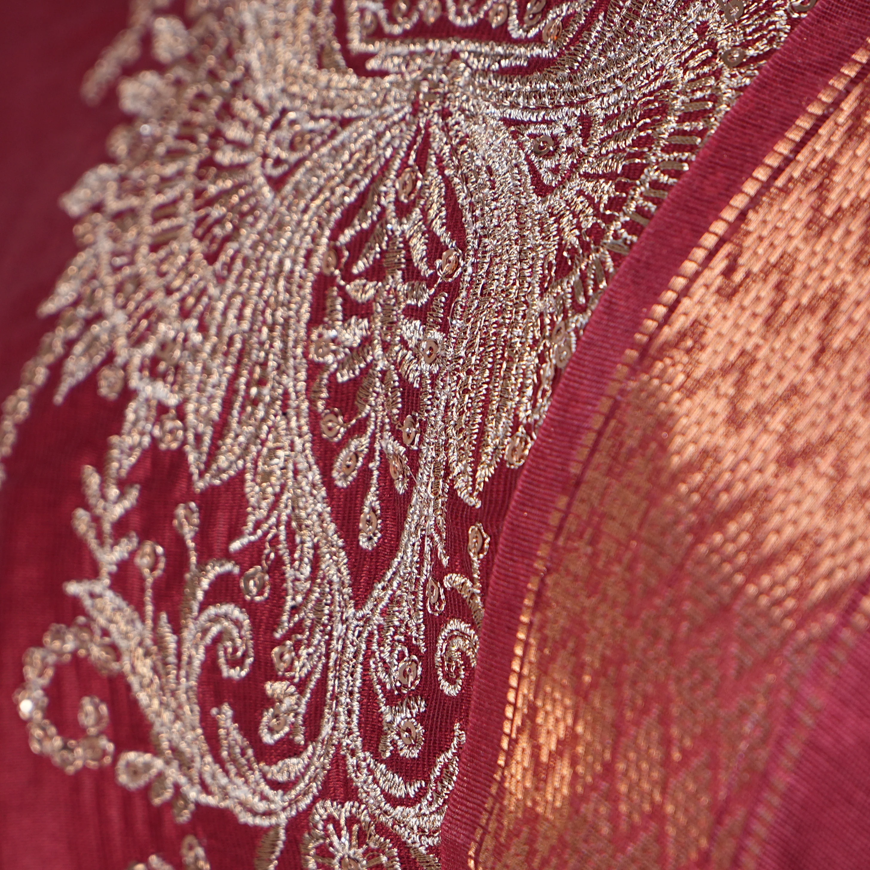 Embroidered V-Neck Kurta and Pant with Dupatta Set - Image 4