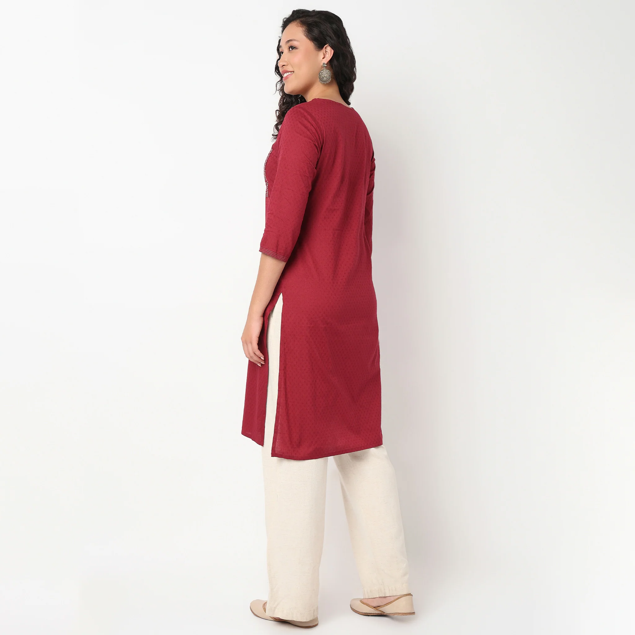 Embroidered Yoke Kurta - Image 8