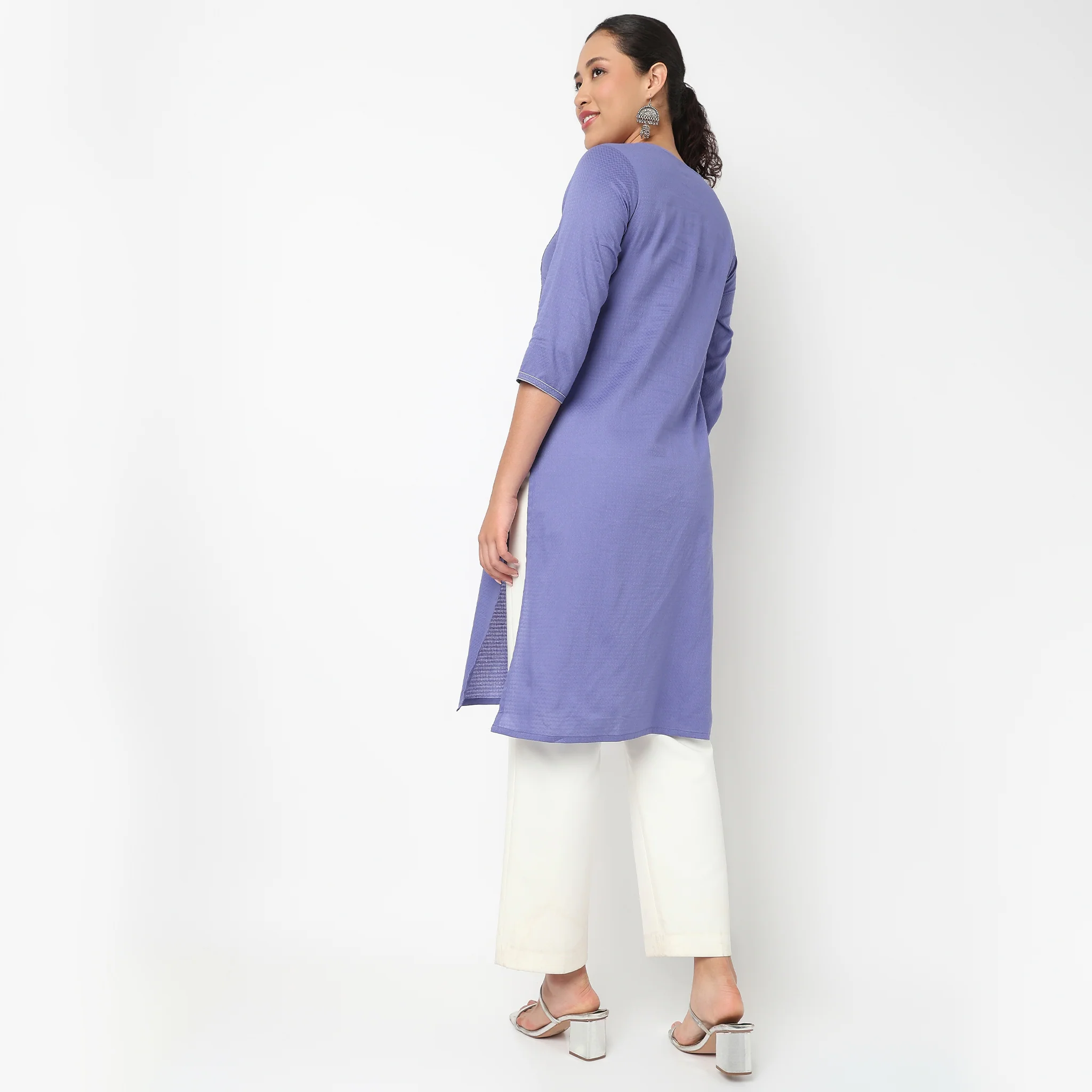 Embroidered Yoke Kurta - Image 3