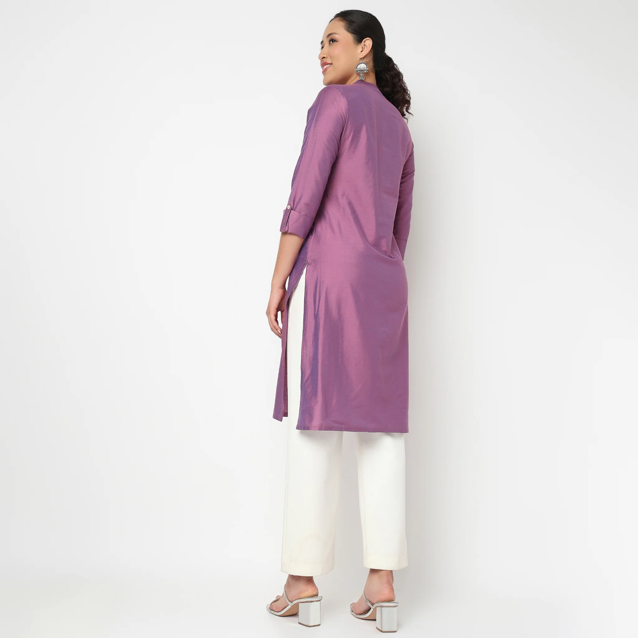 Embroidered Yoke Kurta - Image 3