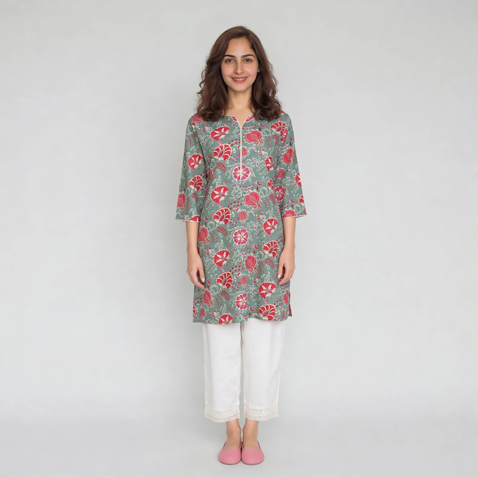 Cotton Printed Straight Kurta - Image 2