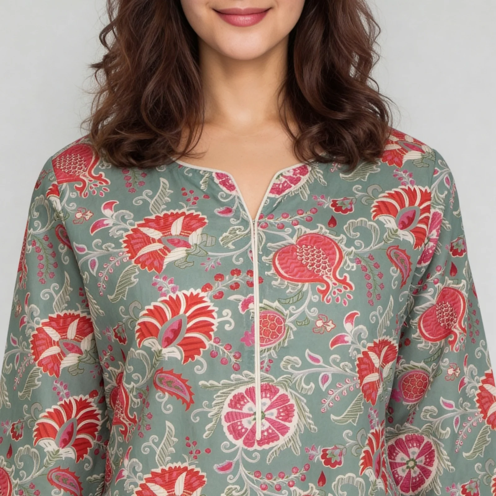 Cotton Printed Straight Kurta - Image 4