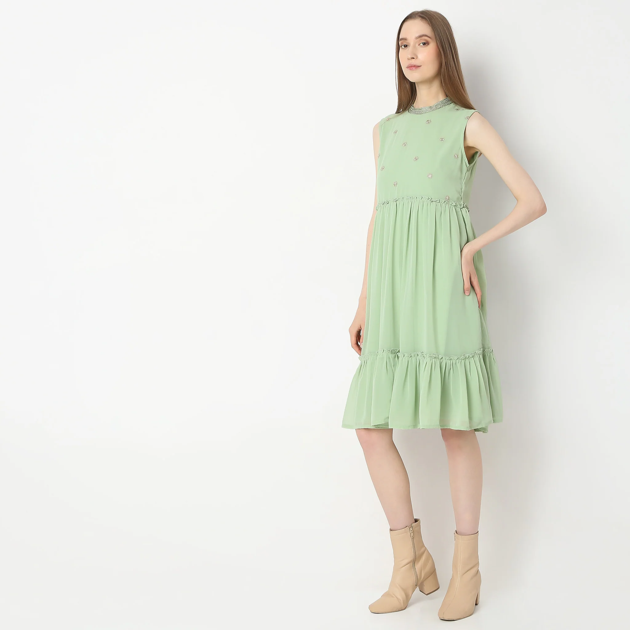 Flare Fit Embellished Dress - Image 5