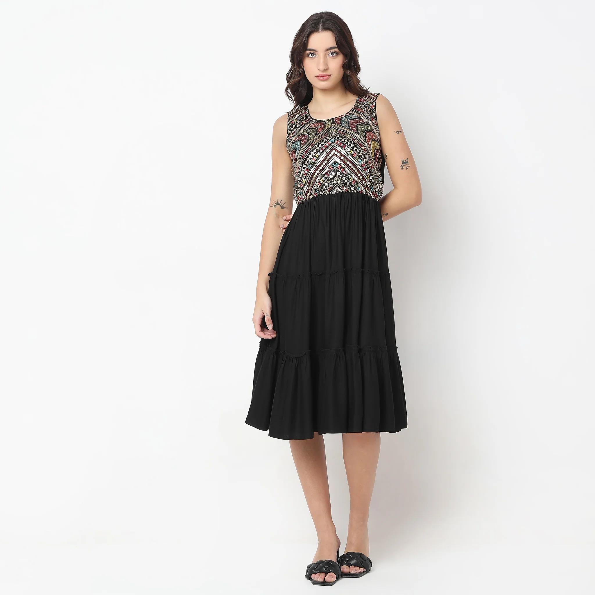 Flare Fit Embellished Dress - Image 2