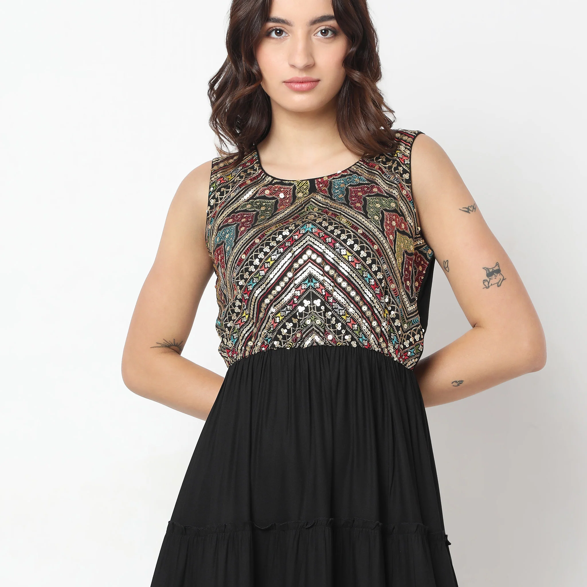 Flare Fit Embellished Dress - Image 4