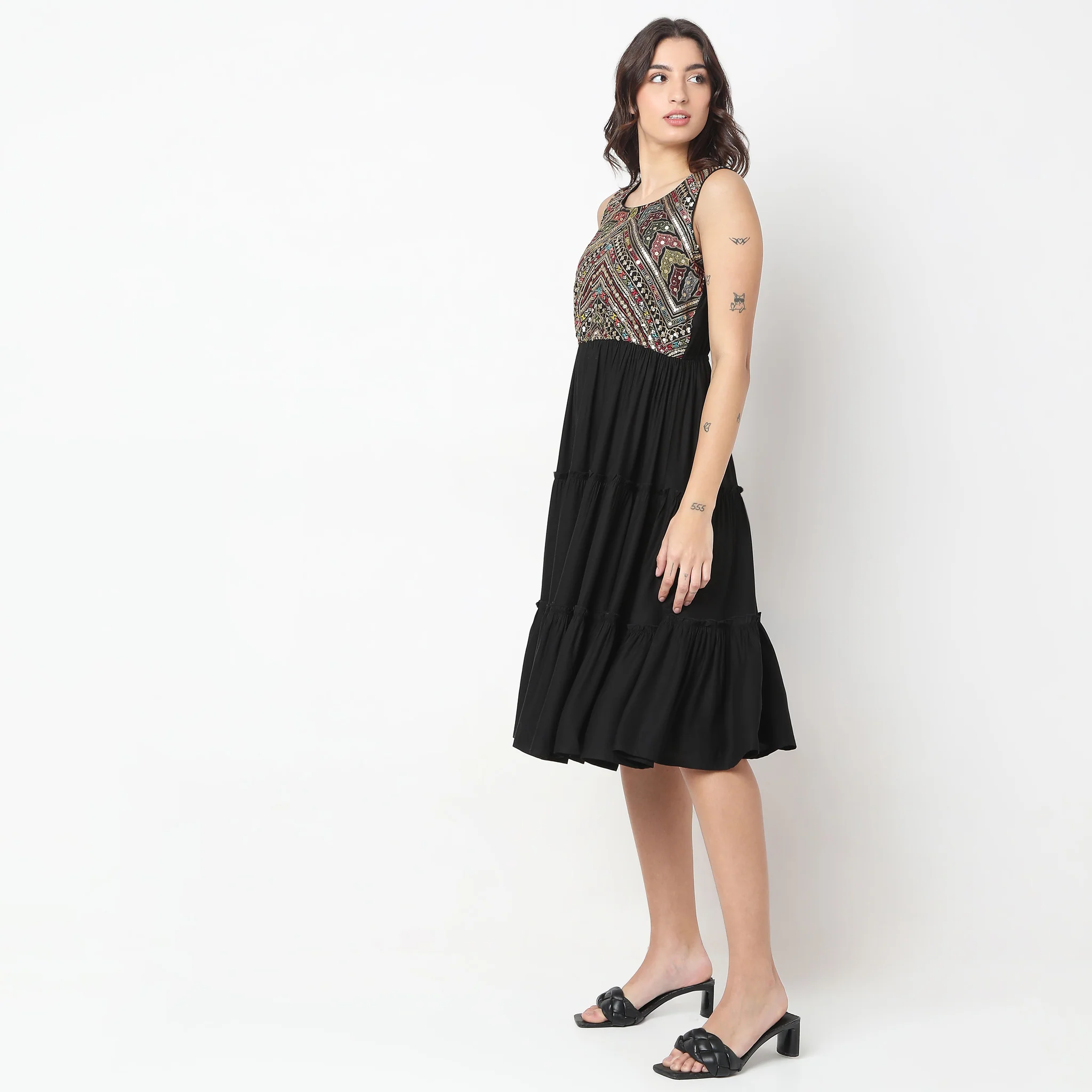 Flare Fit Embellished Dress - Image 5