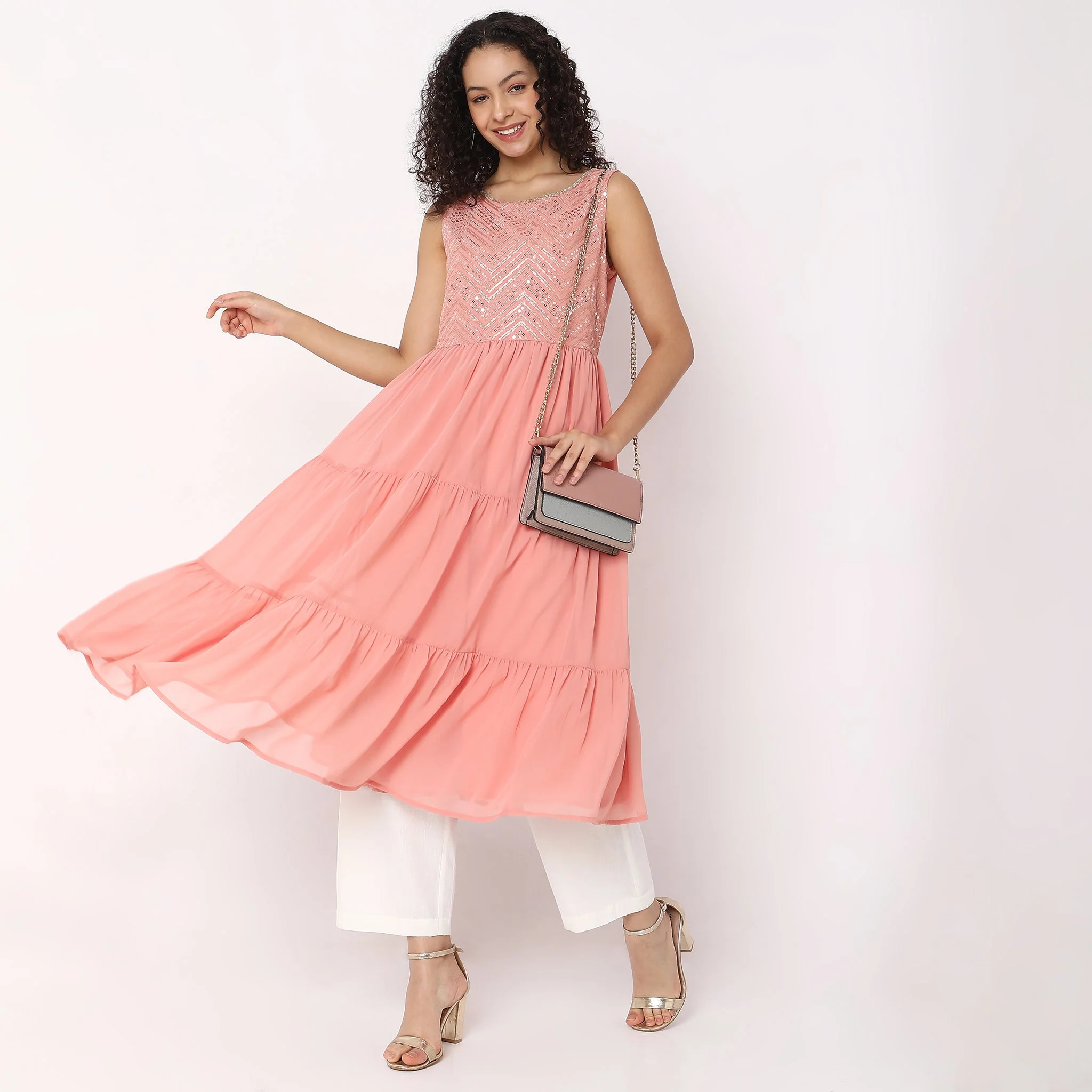 Flare Fit Embellished Kurta - Image 11