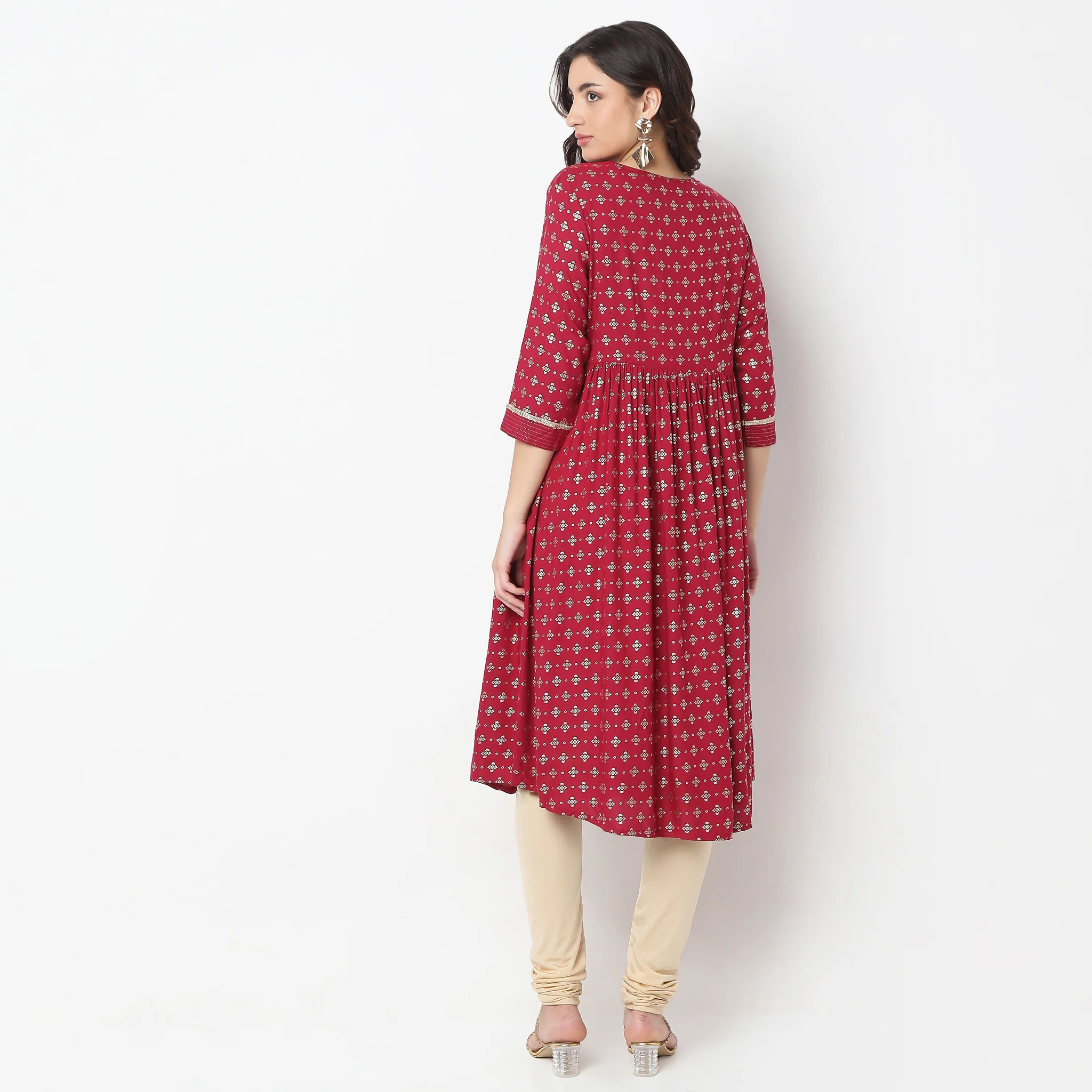 Flare Fit Embroidered A-Line Kurta - Image 3